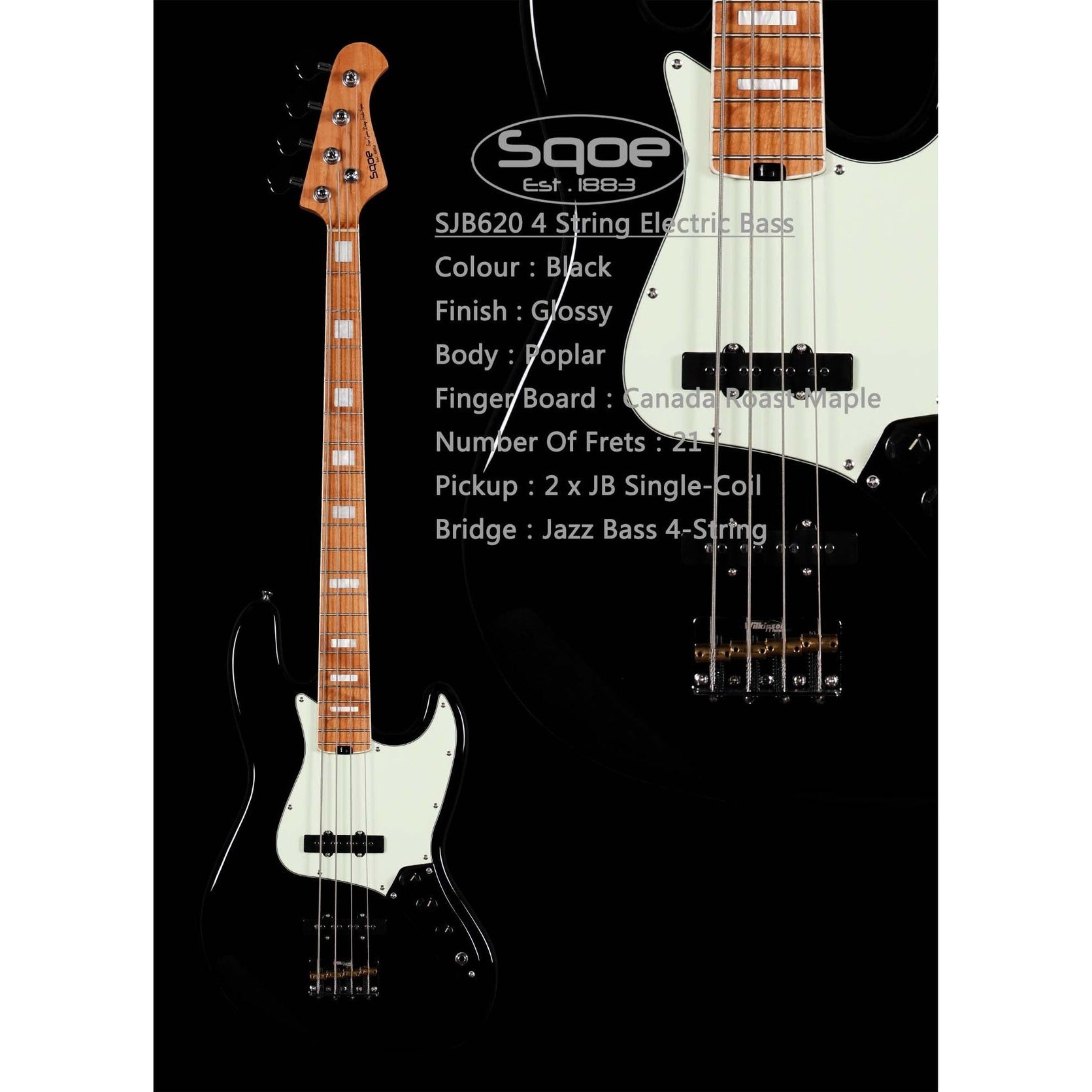 Đàn Guitar Bass Sqoe SJB620-Mai Nguyên Music