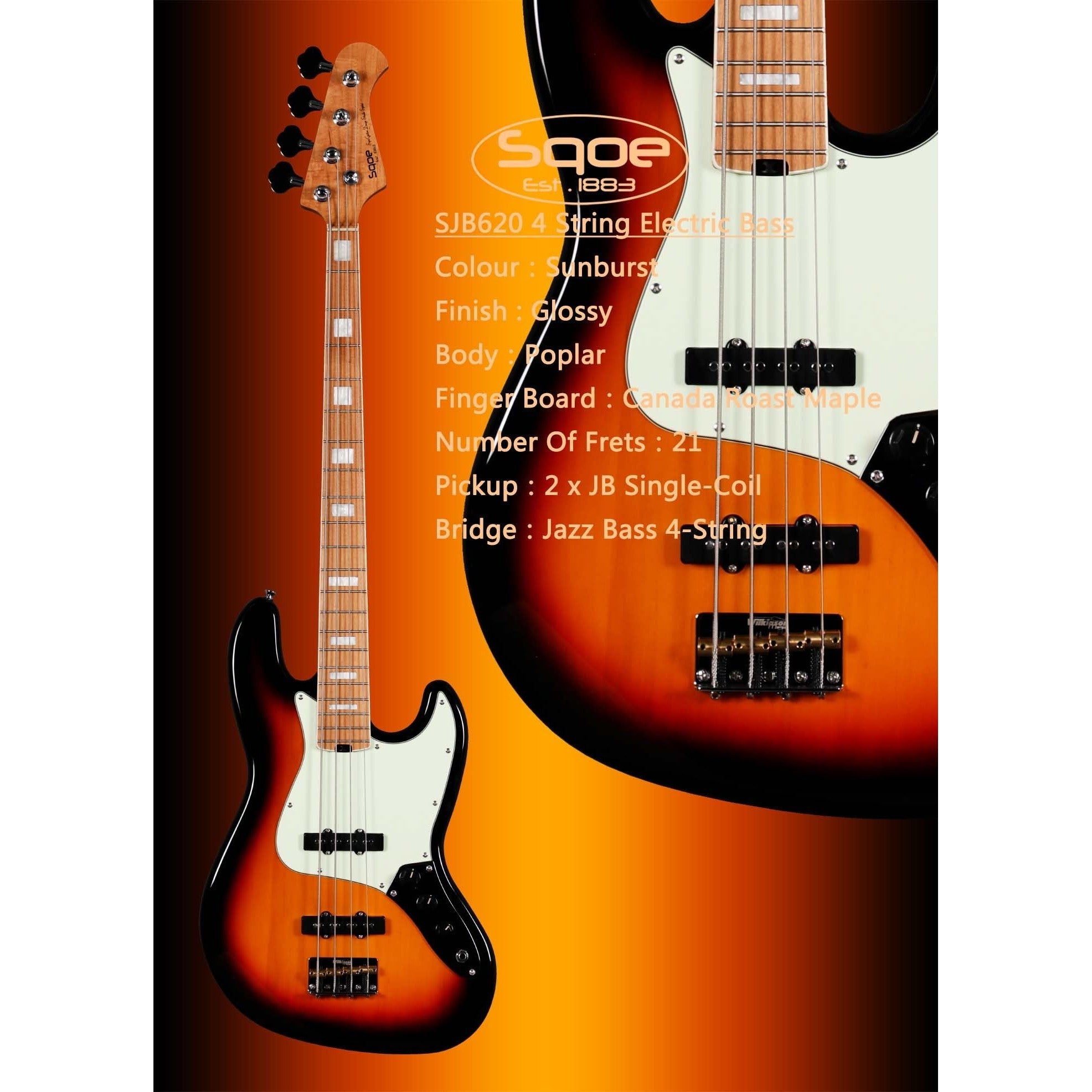 Đàn Guitar Bass Sqoe SJB620-Mai Nguyên Music