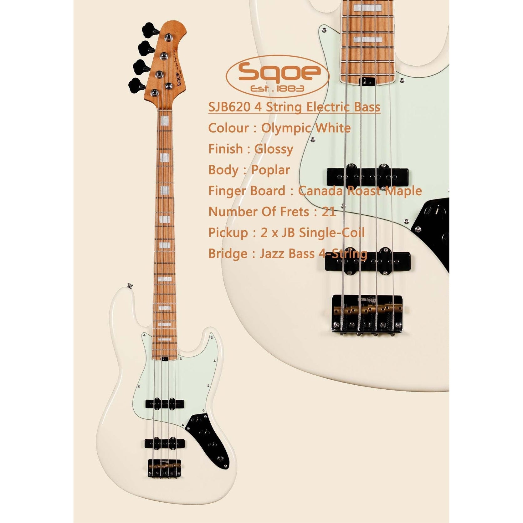 Đàn Guitar Bass Sqoe SJB620-Mai Nguyên Music