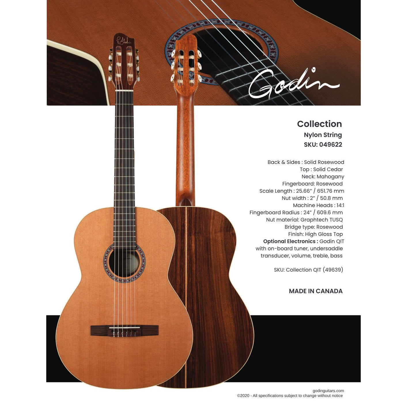 Đàn Guitar Classic Godin Collection-Mai Nguyên Music