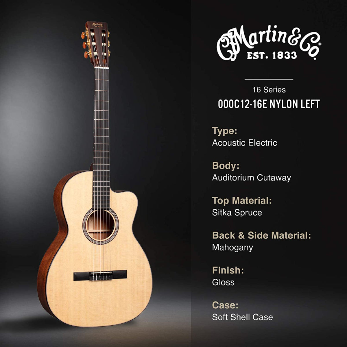 Đàn Guitar Classic Martin 000C12-16E Nylon 16 Series w/Soft Case-Mai Nguyên Music