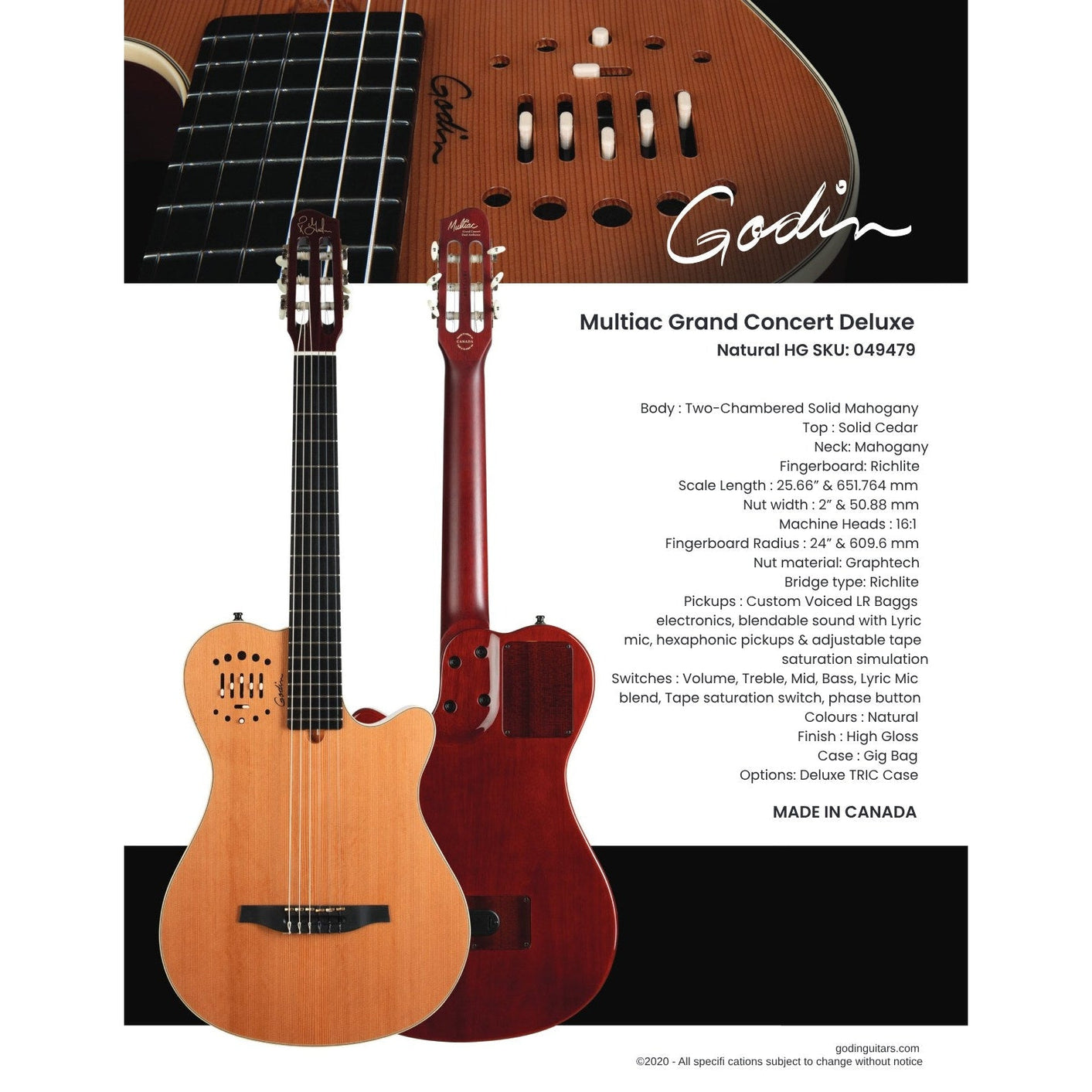 Đàn Guitar Classic Silent Godin Multiac Grand Concert Deluxe-Mai Nguyên Music