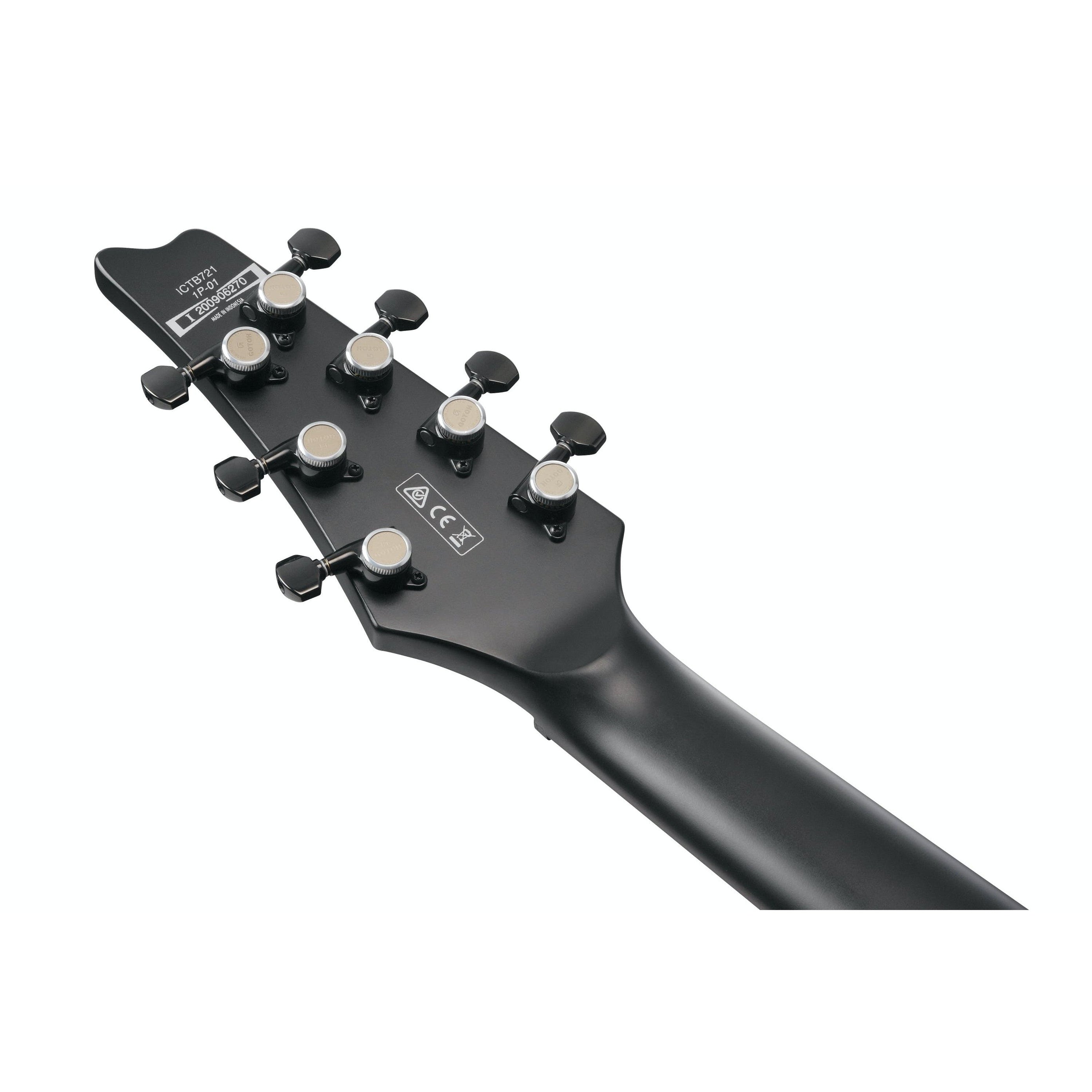 Đàn Guitar Điện 7-dây Ibanez Iceman IronLabel ICTB721 w/Bag, Black Flat-Mai Nguyên Music