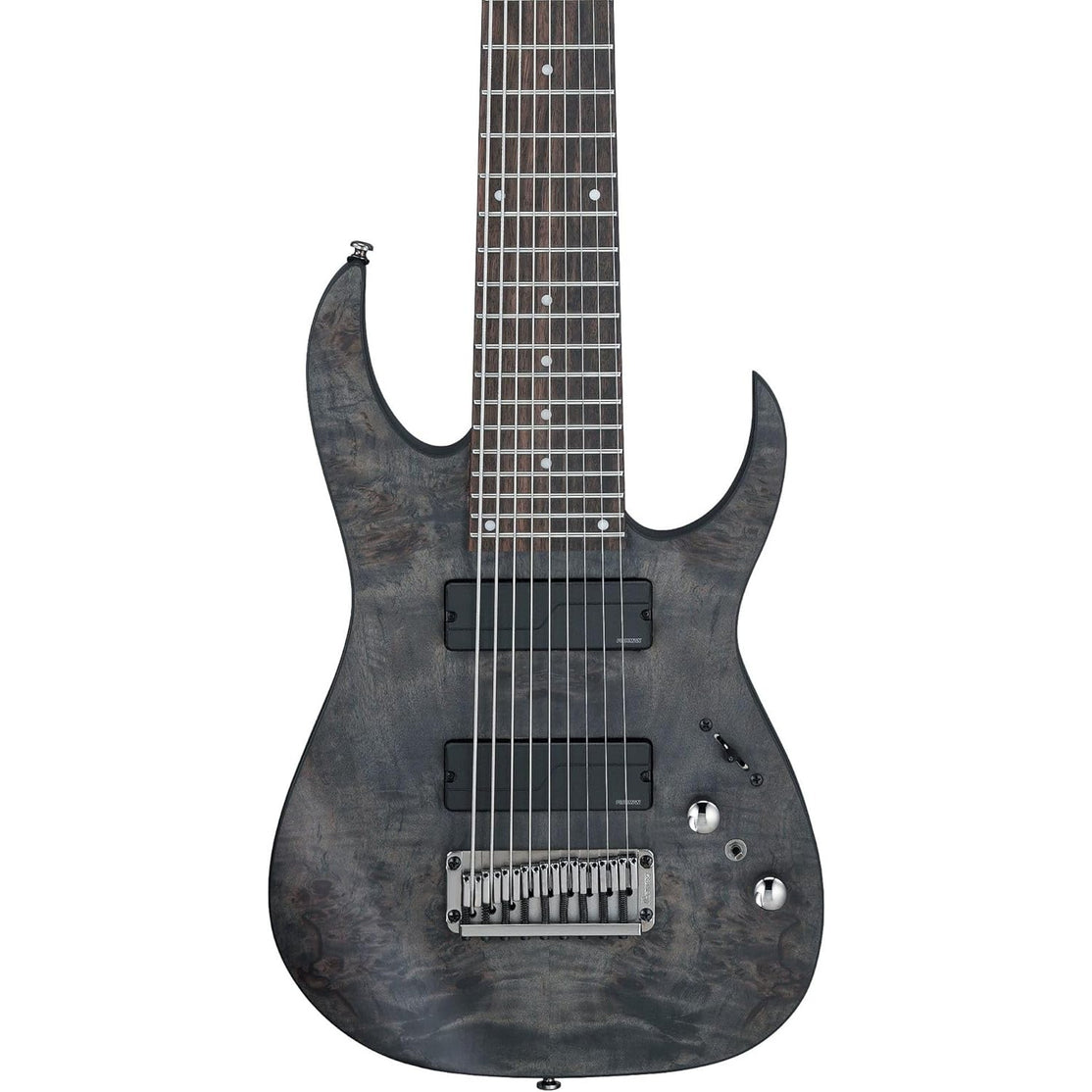 Đàn Guitar Điện 9-dây Ibanez Axe Design Lab RG9PB, Transparent Gray Flat-Mai Nguyên Music