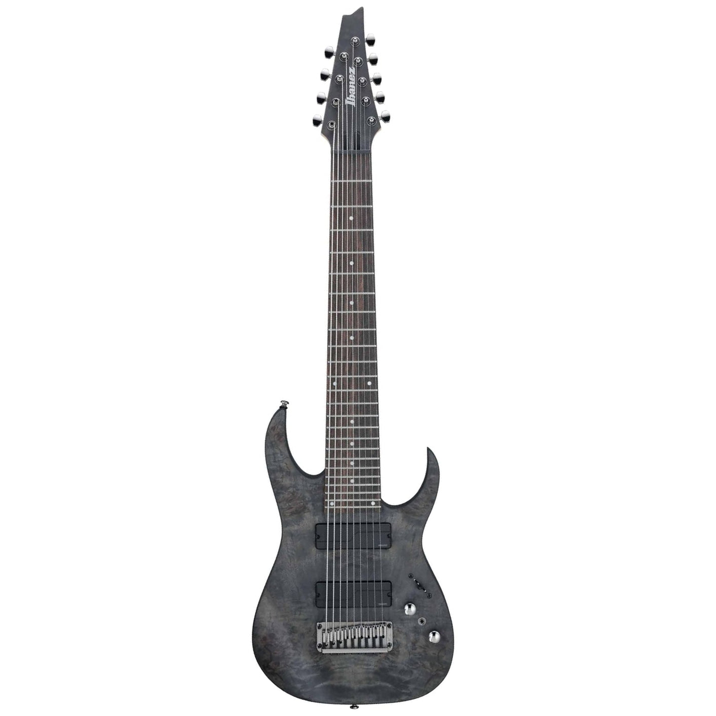 Đàn Guitar Điện 9-dây Ibanez Axe Design Lab RG9PB, Transparent Gray Flat-Mai Nguyên Music