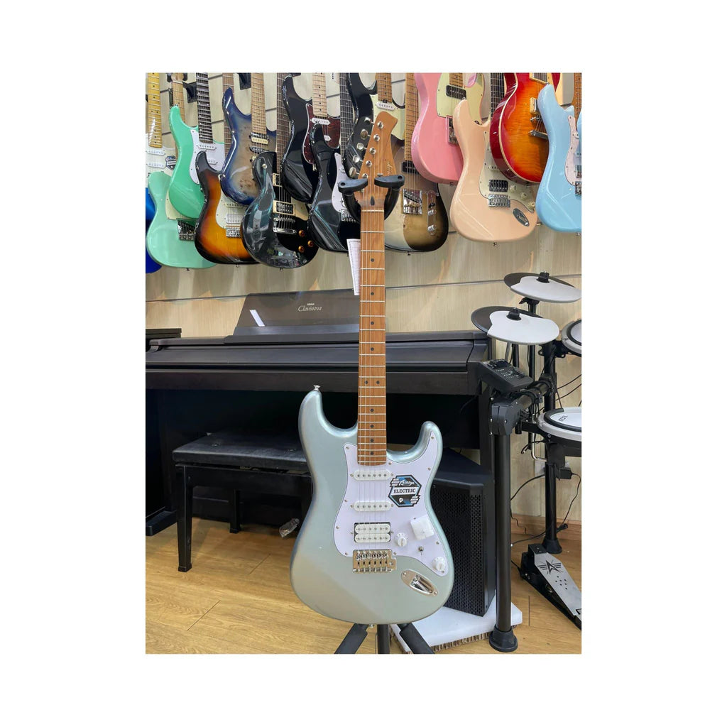 Đàn Guitar Điện Auriga A-220 Stratocaster HSS, Maple Fingerboard, MBL - Silver-Mai Nguyên Music