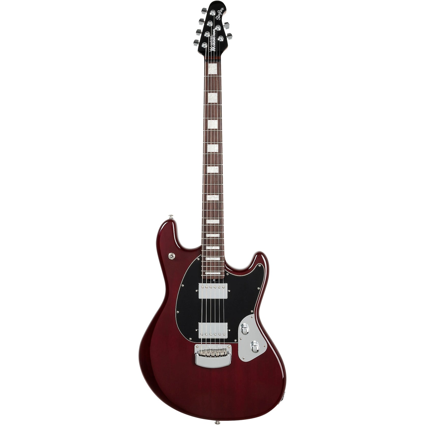 Đàn Guitar Điện Baritone Ernie Ball Music Man BFR Baritone StingRay - Trans Oxblood-Mai Nguyên Music