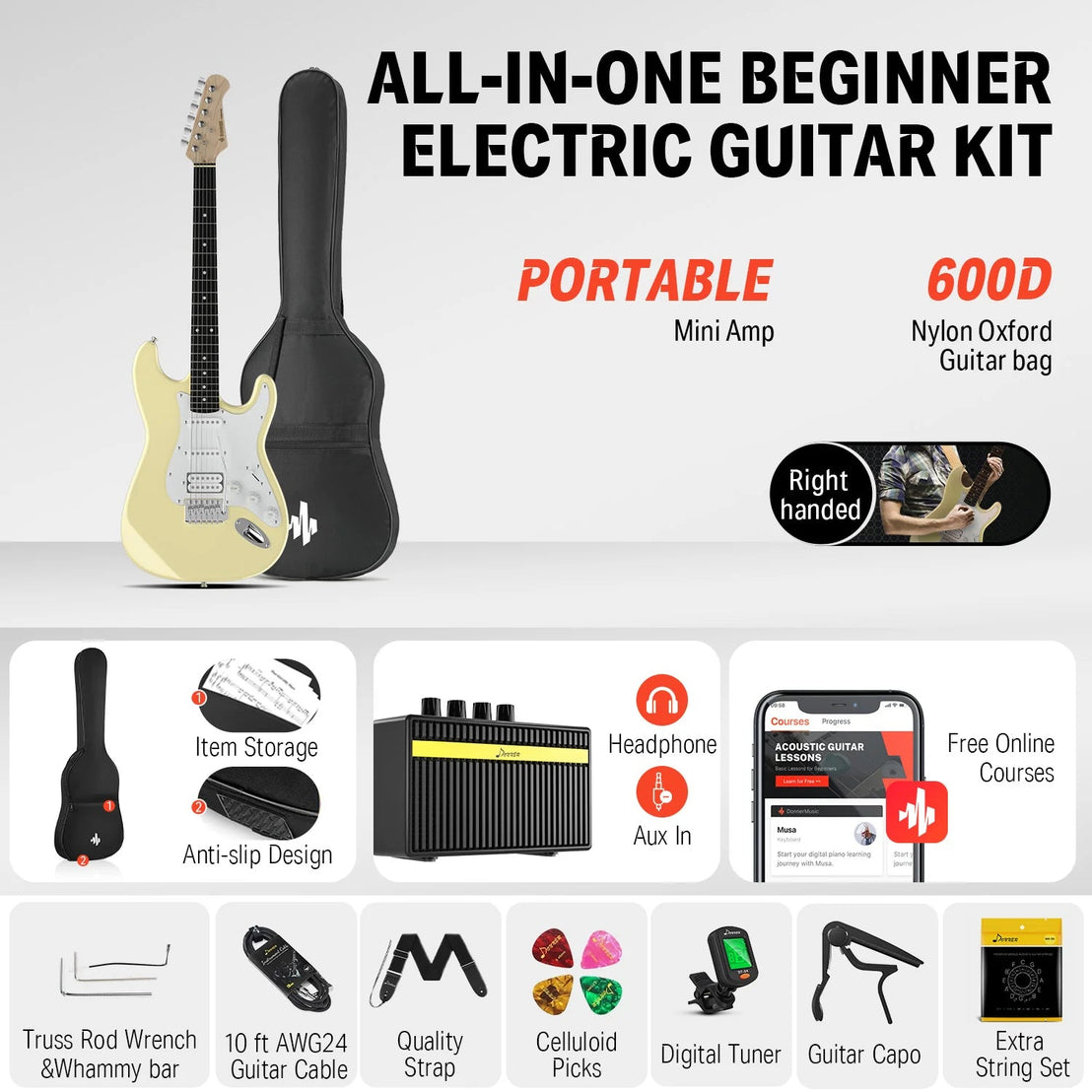 Đàn Guitar Điện Donner DST-100 - Combo-Mai Nguyên Music
