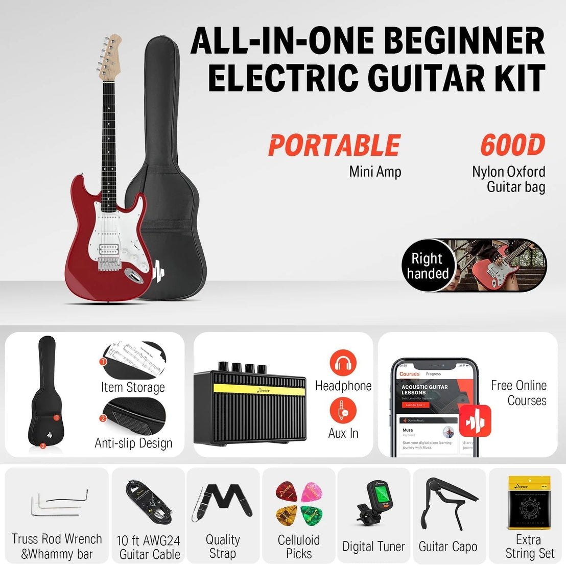 Đàn Guitar Điện Donner DST-100 - Combo-Mai Nguyên Music