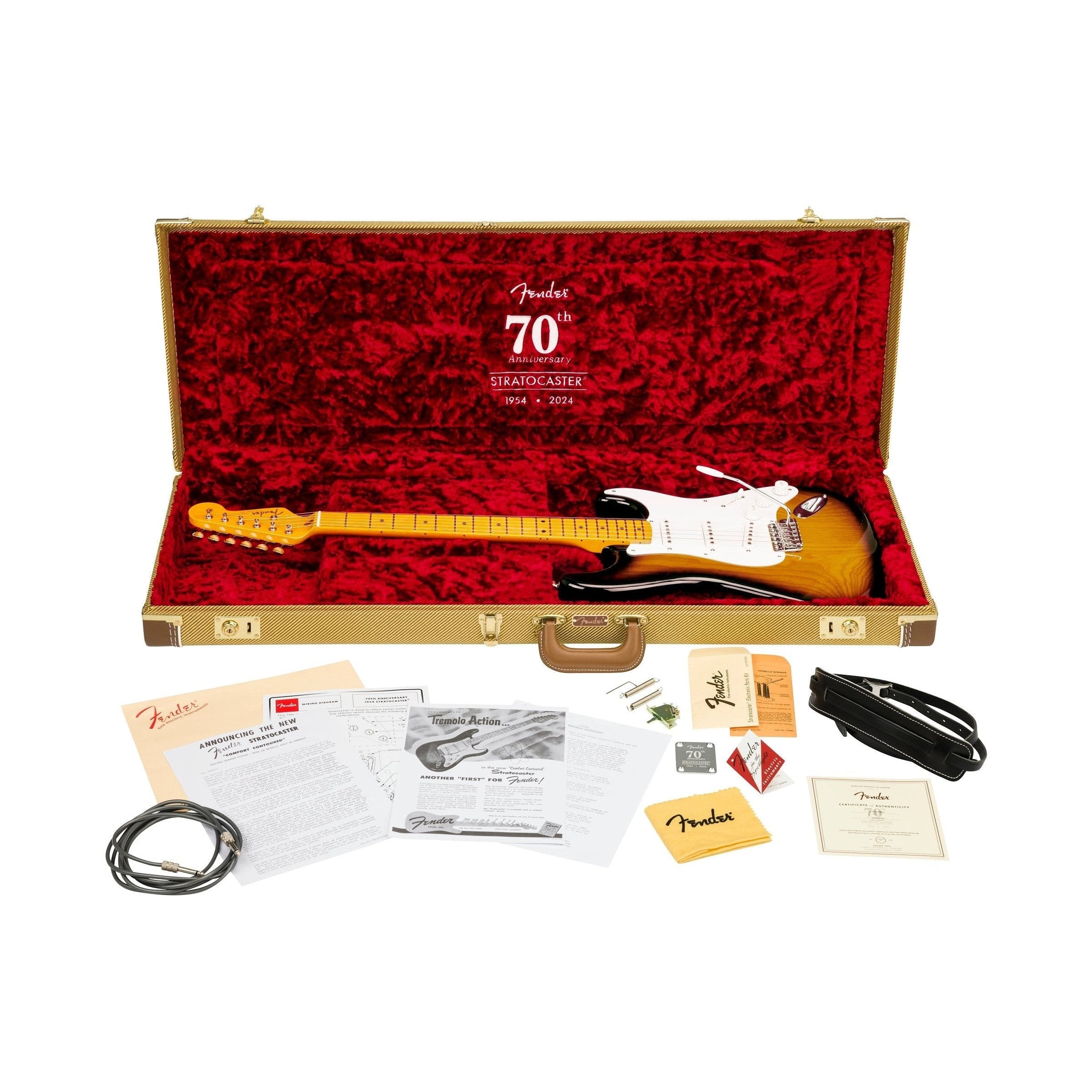 Đàn Guitar Điện Fender 70th Anniversary American Vintage II 1954 Stratocaster - 2-Color Sunburst, Maple Fingerboard-Mai Nguyên Music