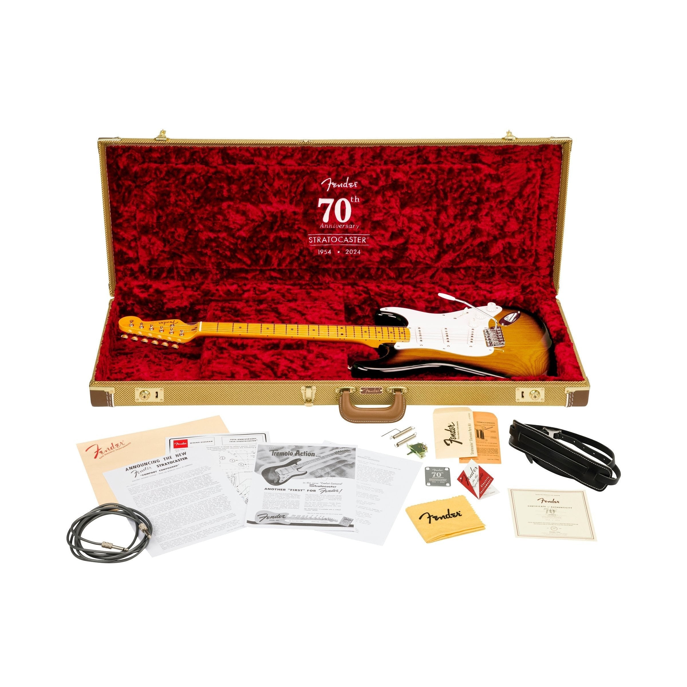 Đàn Guitar Điện Fender 70th Anniversary American Vintage II 1954 Stratocaster - 2-Color Sunburst, Maple Fingerboard-Mai Nguyên Music