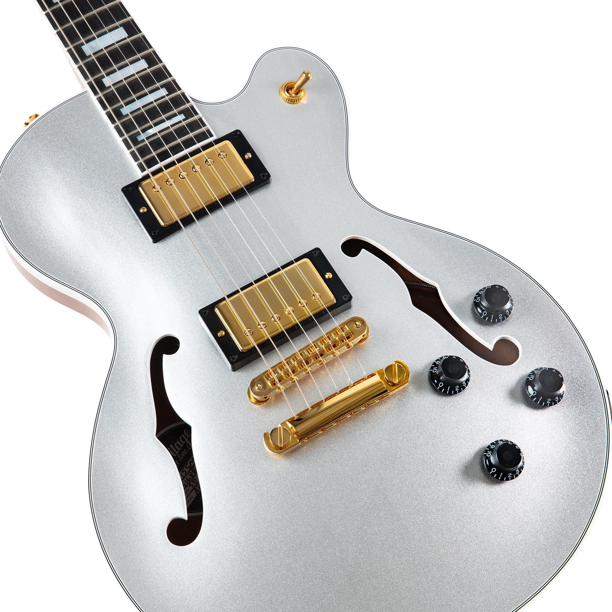 Đàn Guitar Điện Heritage Custom Shop H-155M Semi Hollow - Silver Top-Mai Nguyên Music