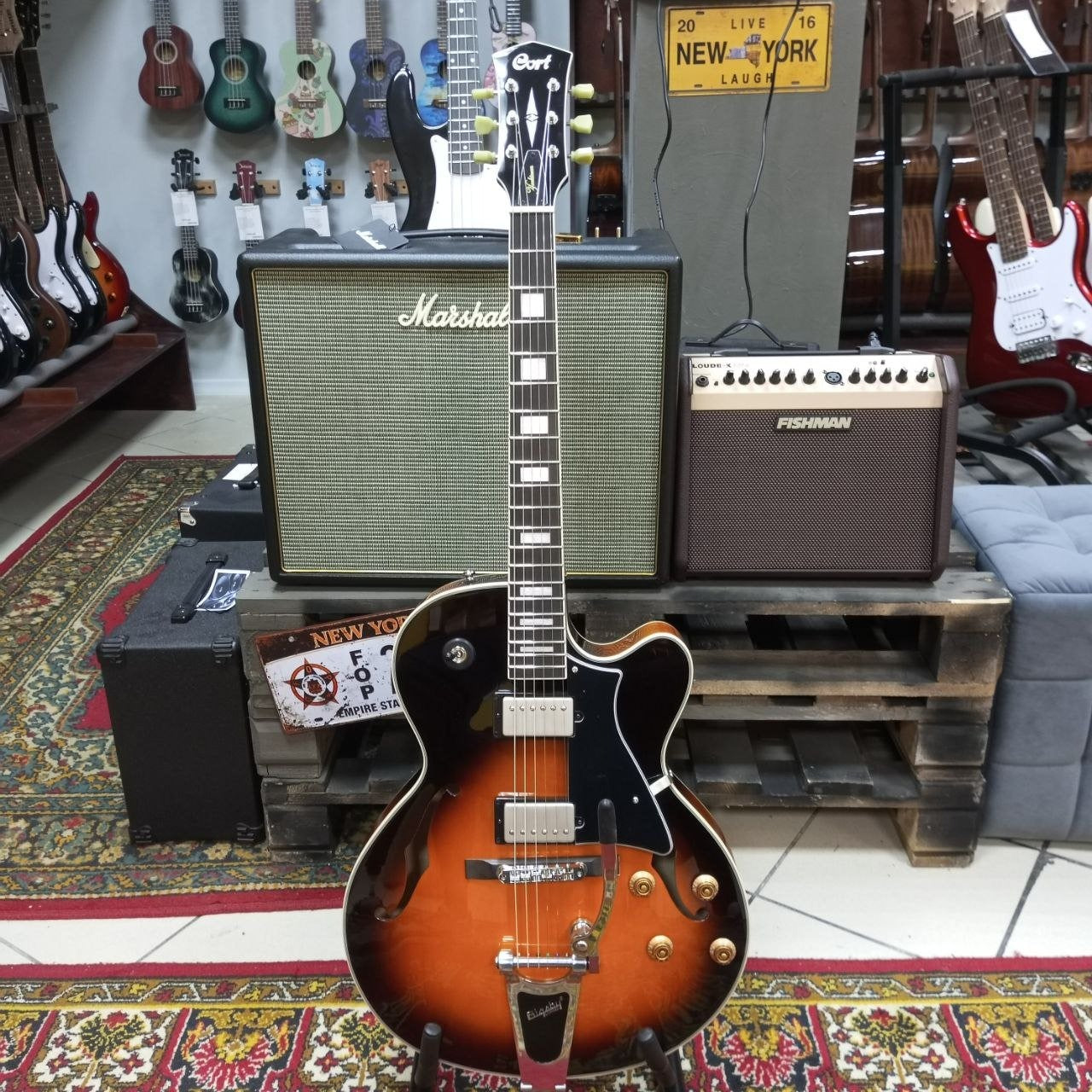 Đàn Guitar Điện Hollow Body Cort Yorktown-BV-Mai Nguyên Music