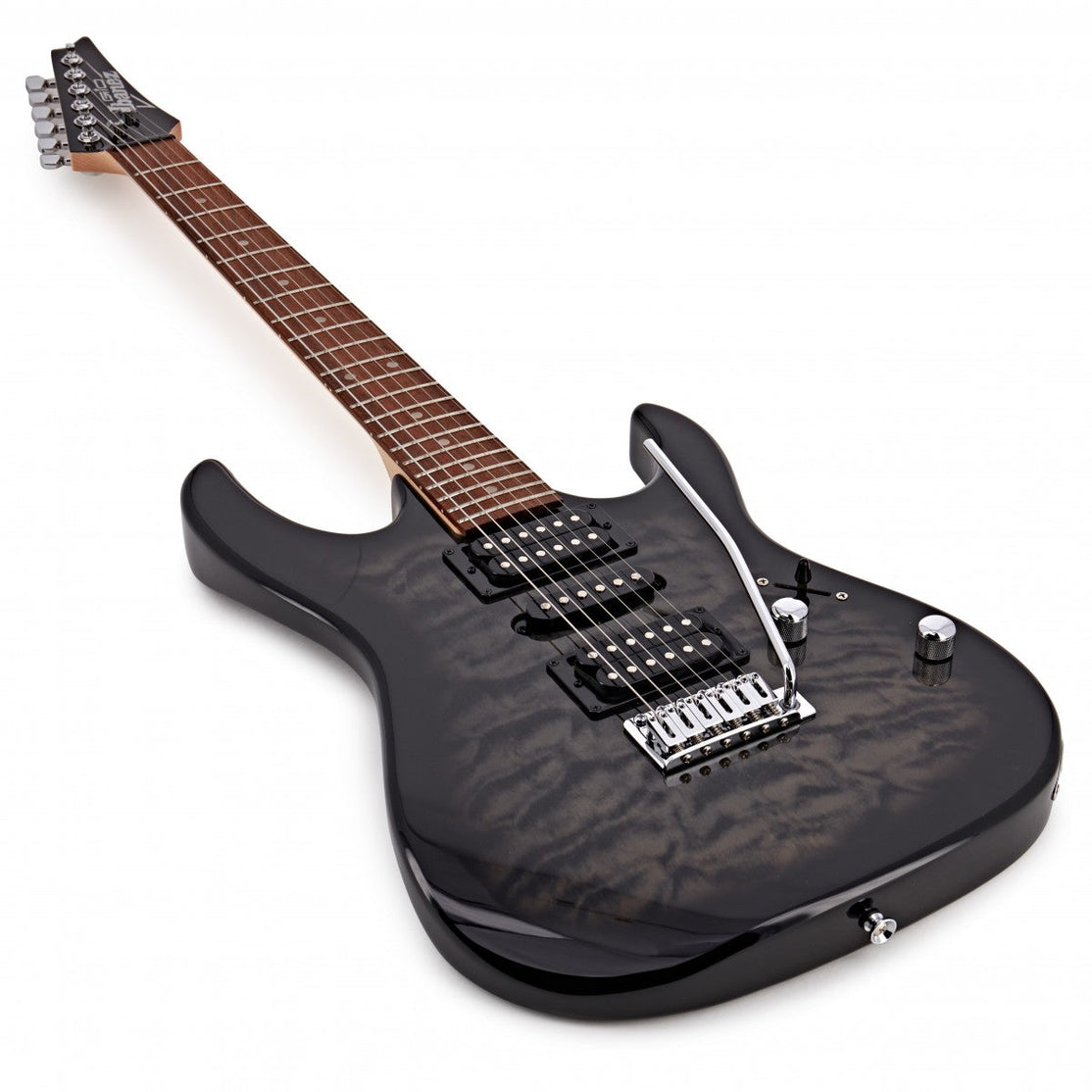 Đàn Guitar Điện Ibanez RG GIO GRX70QA, Transparent Black Sunburst-Mai Nguyên Music