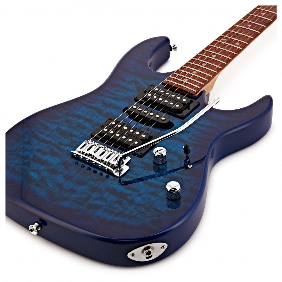 Đàn Guitar Điện Ibanez RG GIO GRX70QA, Transparent Blue Burst-Mai Nguyên Music