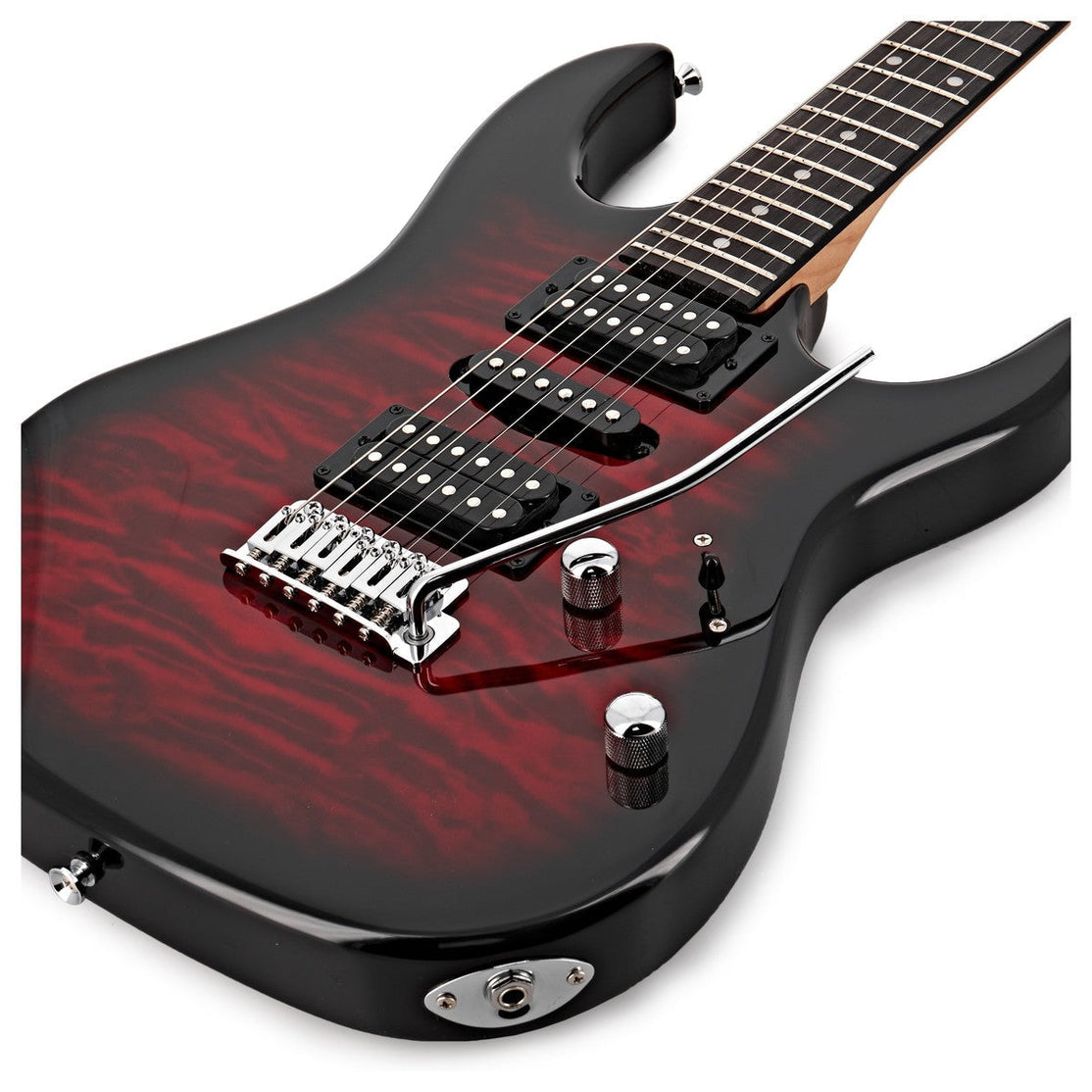 Đàn Guitar Điện Ibanez RG GIO GRX70QA, Transparent Red Burst-Mai Nguyên Music