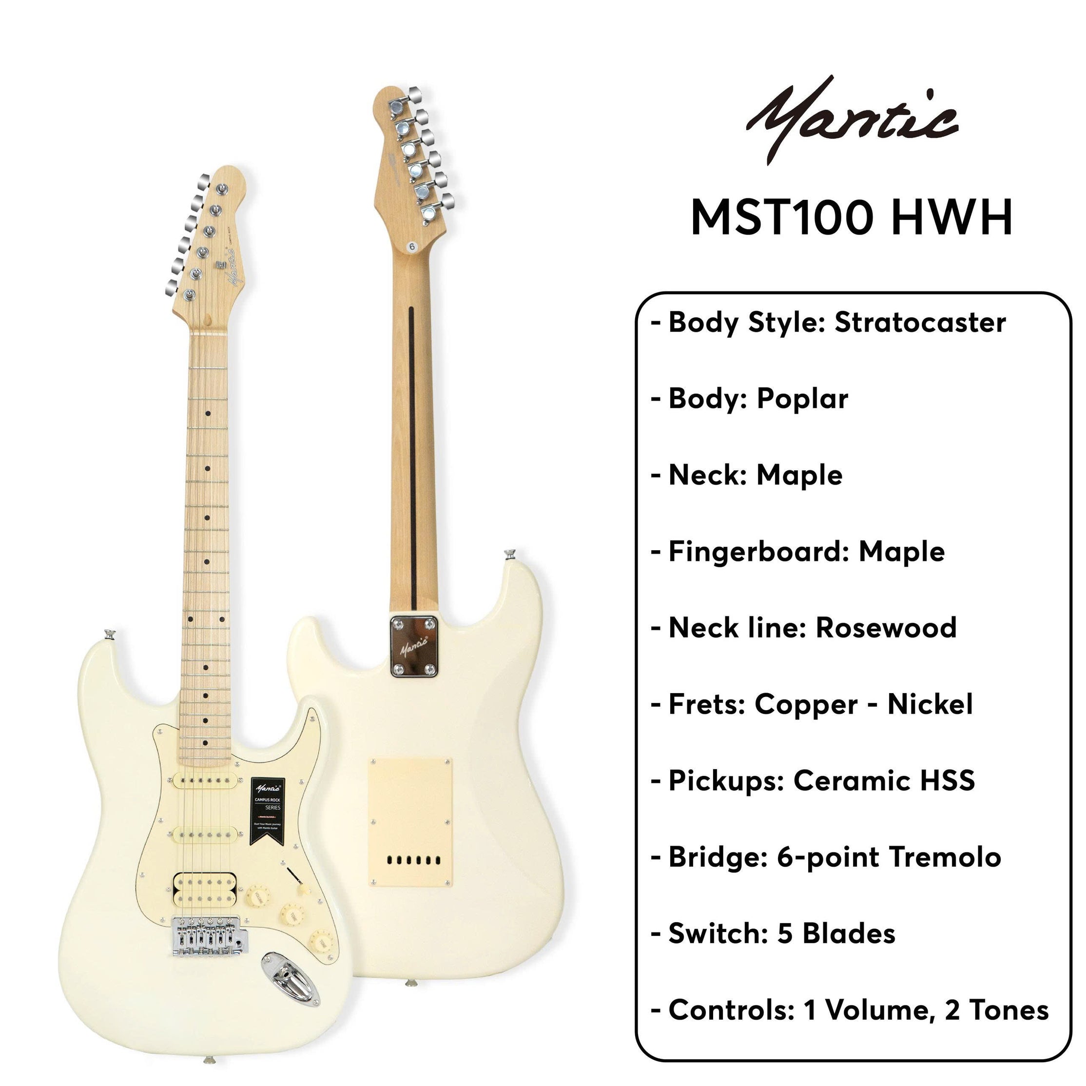 Đàn Guitar Điện Mantic MST100 HSS Stratocaster-Mai Nguyên Music