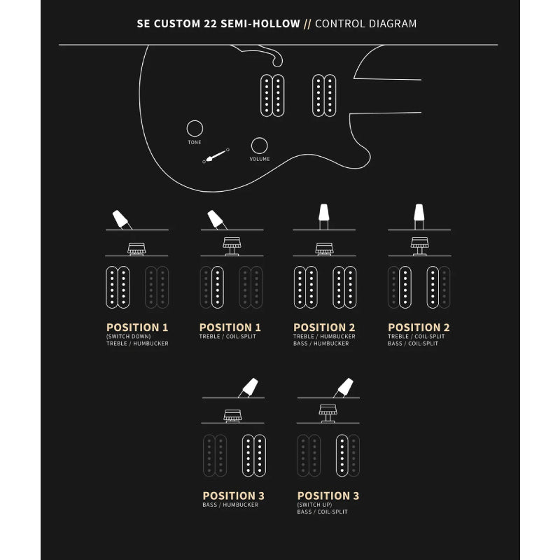 Đàn Guitar Điện PRS SE Custom 22 Semi-Hollow w/Bag, Black Gold Burst-Mai Nguyên Music