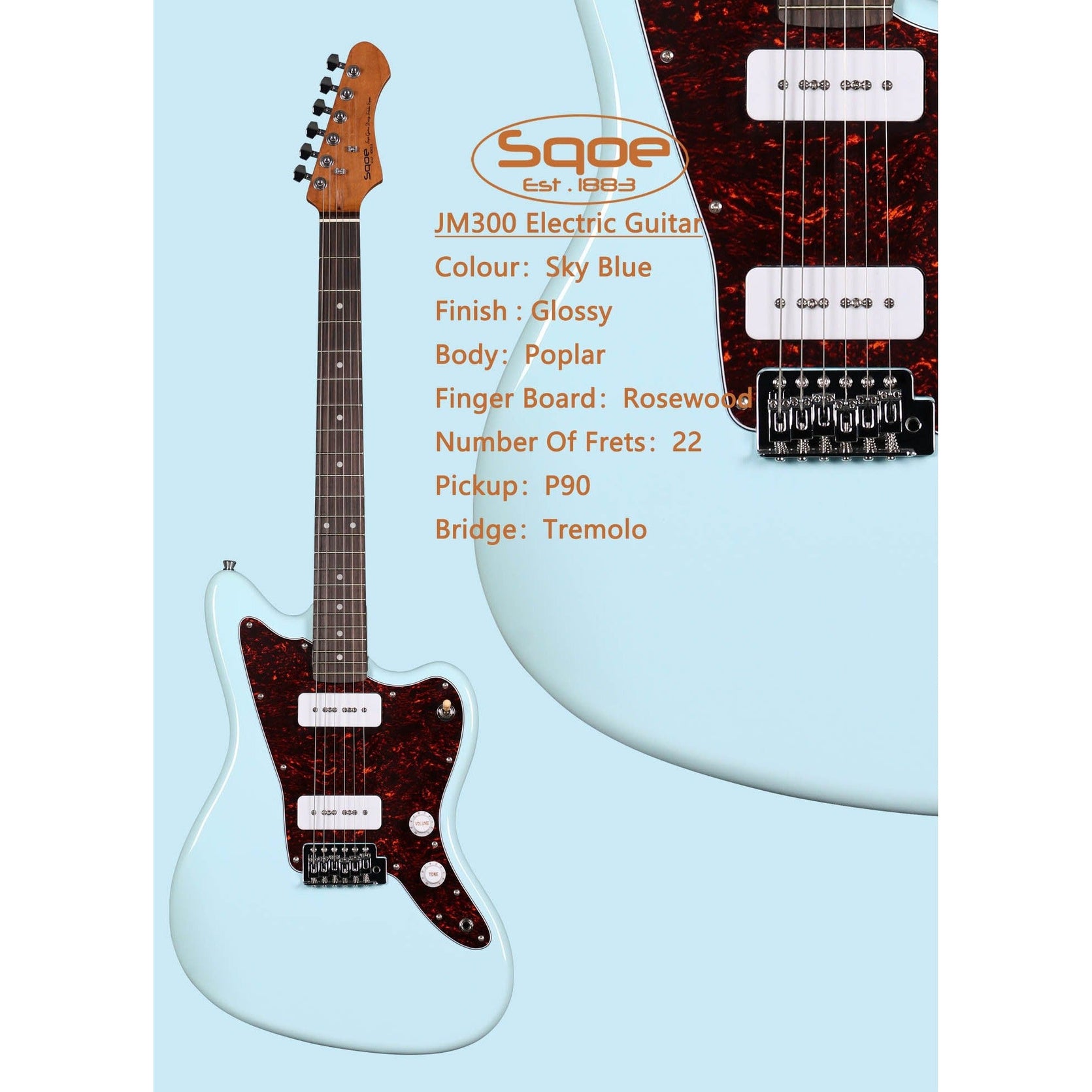 Đàn Guitar Điện Sqoe JM300-Mai Nguyên Music