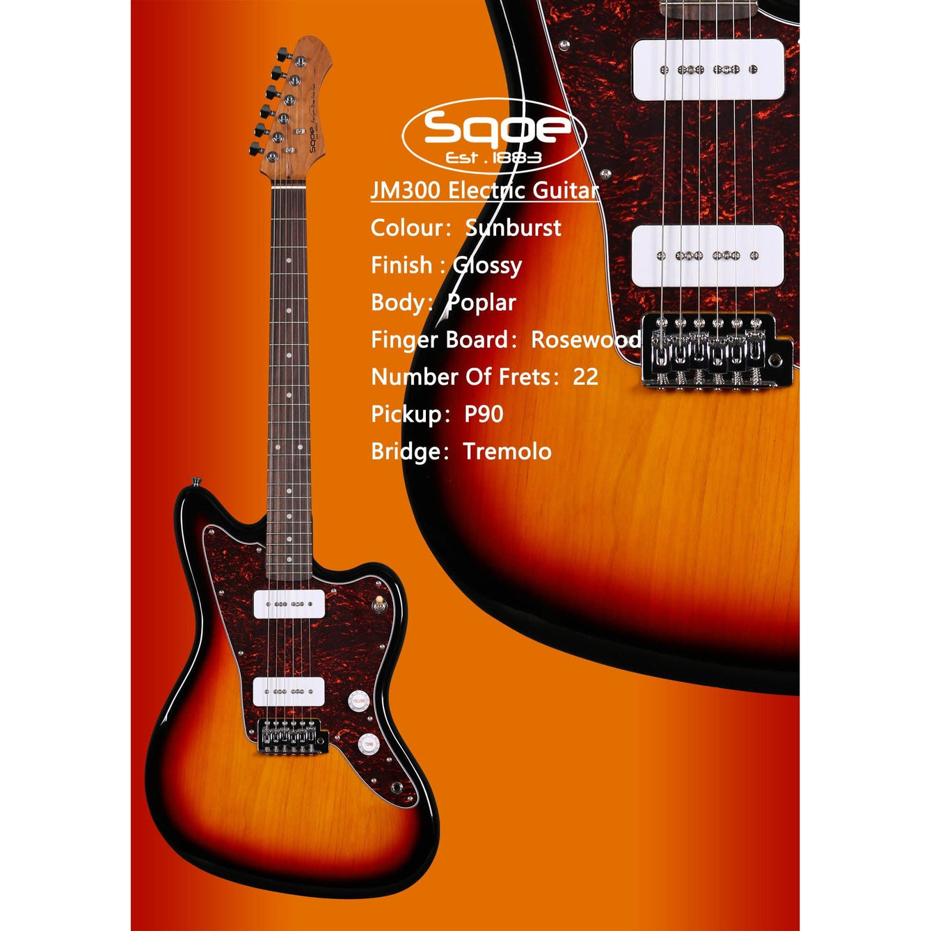 Đàn Guitar Điện Sqoe JM300-Mai Nguyên Music