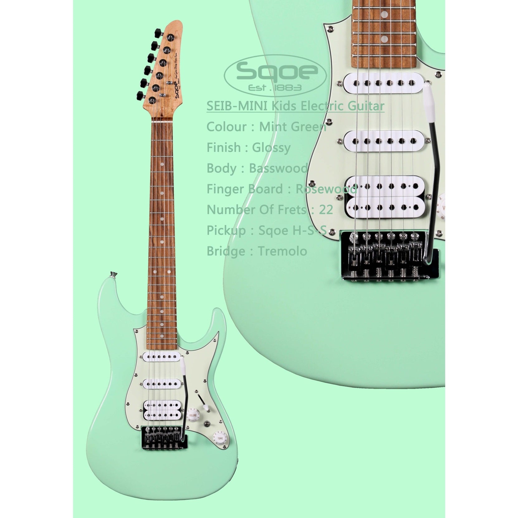 Đàn Guitar Điện Sqoe SEIB-Mini (Kids)-Mai Nguyên Music