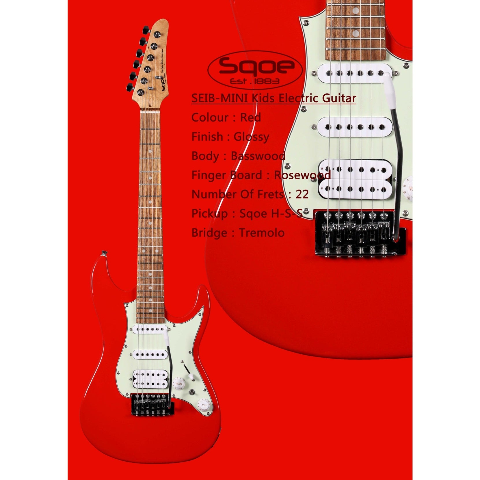 Đàn Guitar Điện Sqoe SEIB-Mini (Kids)-Mai Nguyên Music