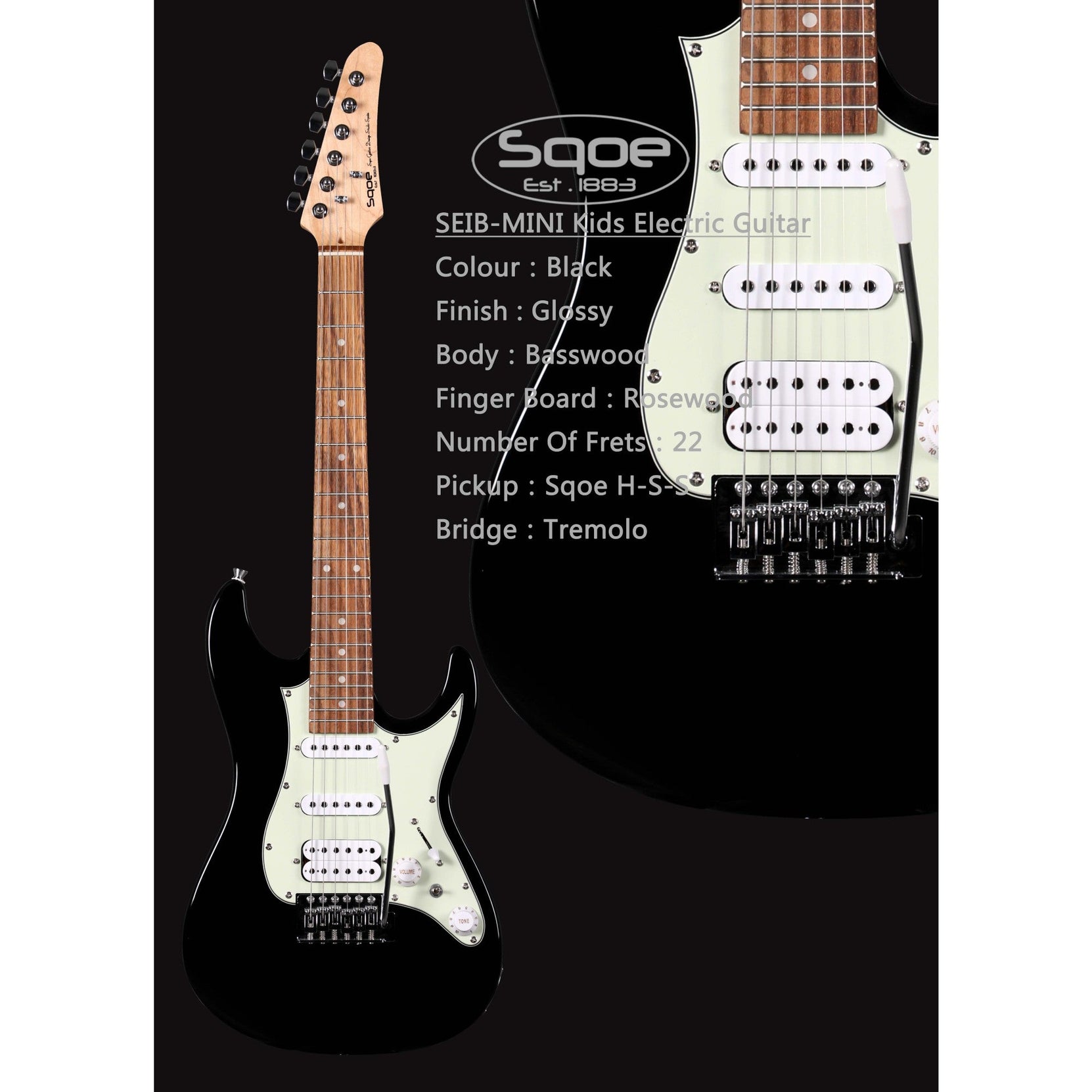 Đàn Guitar Điện Sqoe SEIB-Mini (Kids)-Mai Nguyên Music