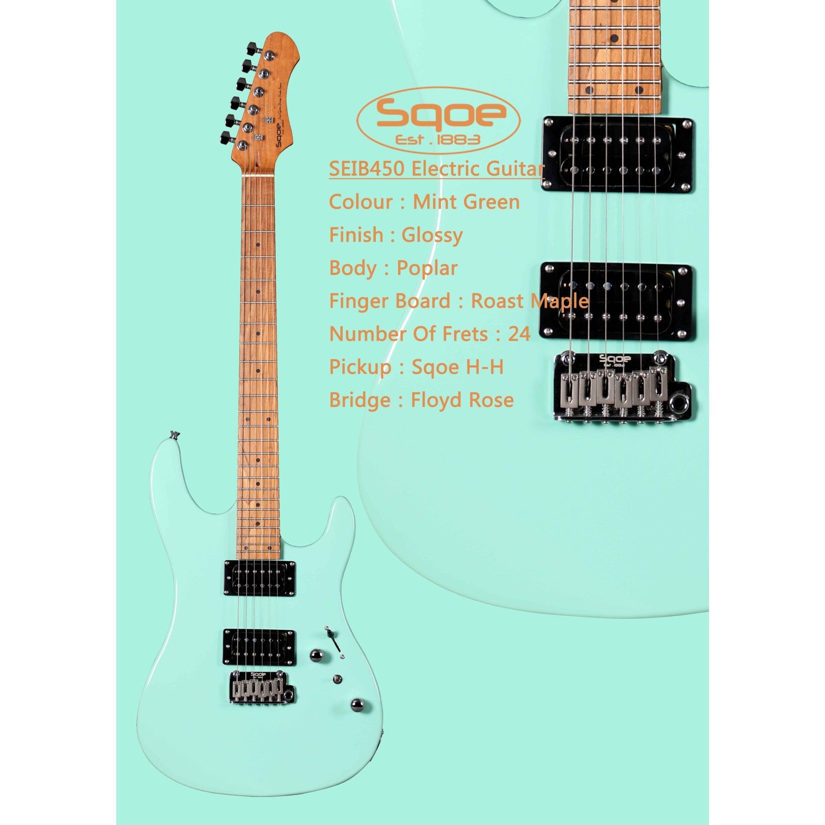Đàn Guitar Điện Sqoe SEIB450-Mai Nguyên Music