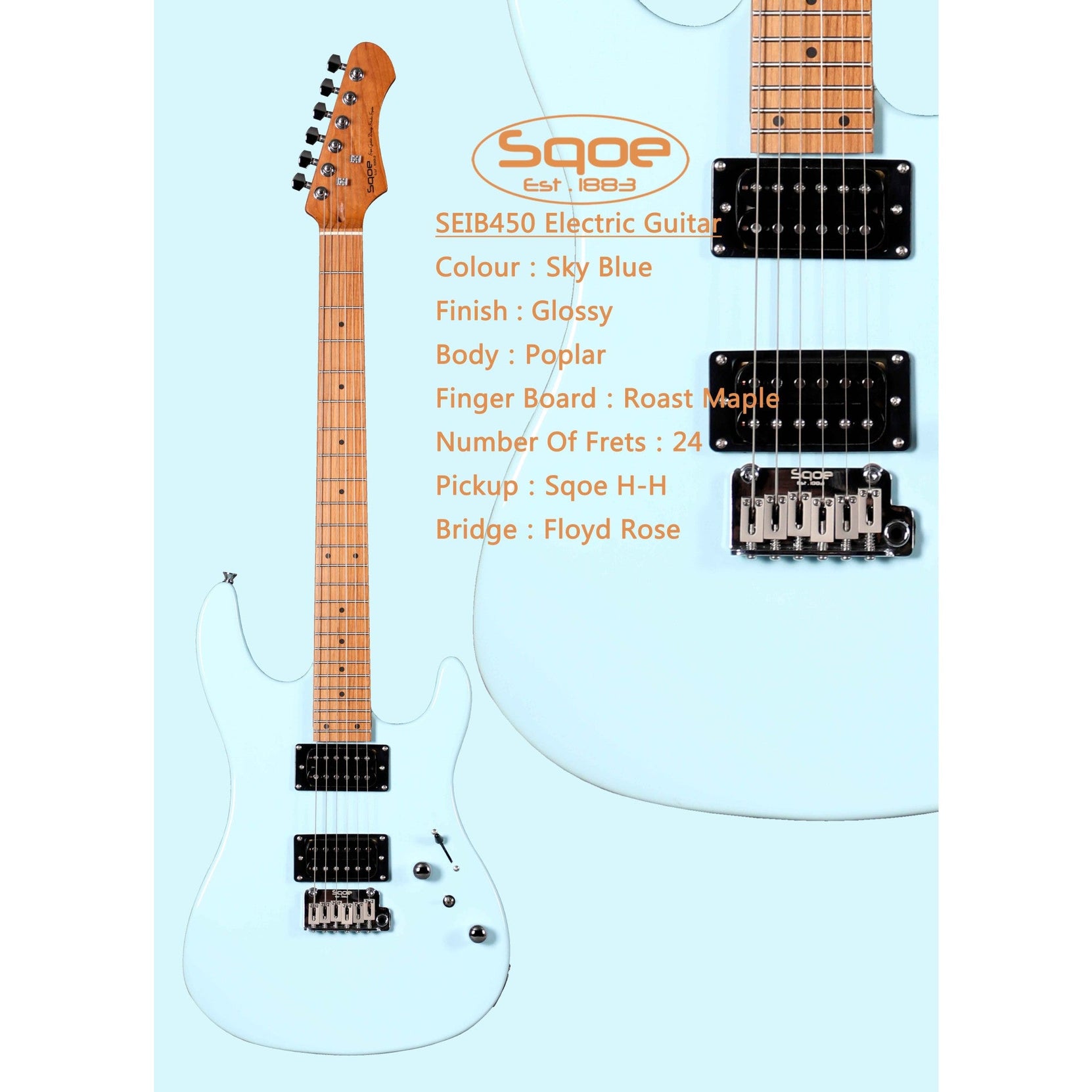 Đàn Guitar Điện Sqoe SEIB450-Mai Nguyên Music