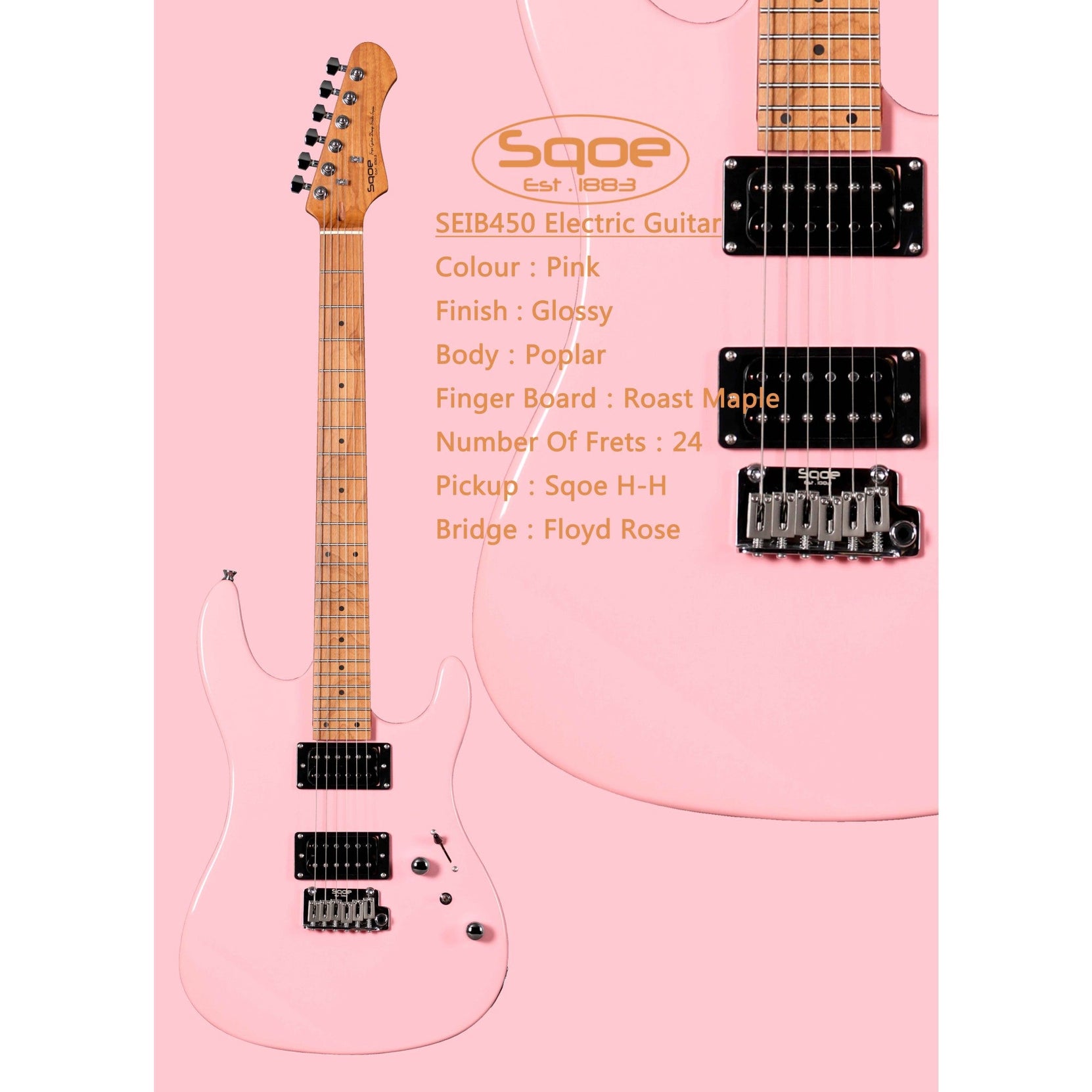 Đàn Guitar Điện Sqoe SEIB450-Mai Nguyên Music