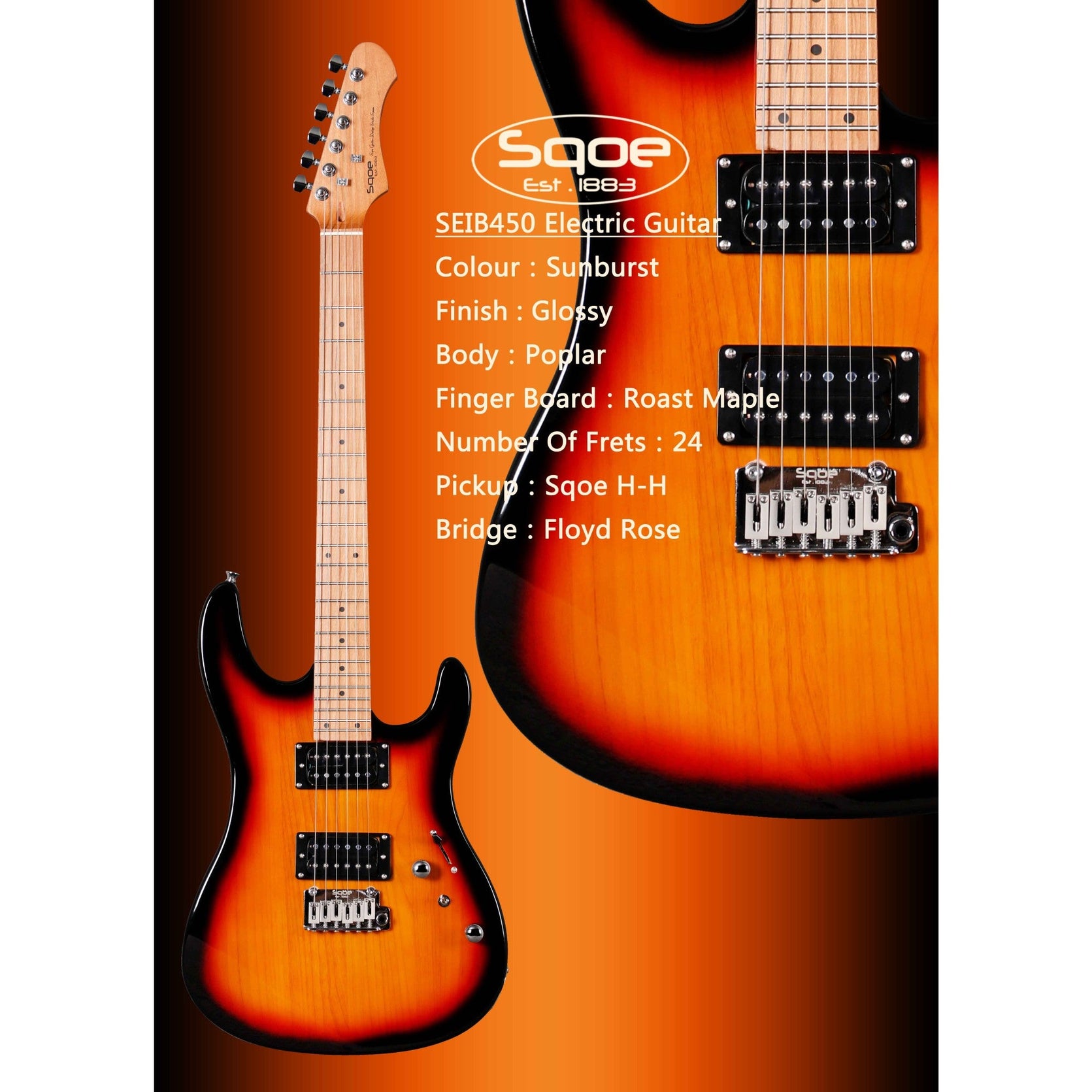 Đàn Guitar Điện Sqoe SEIB450-Mai Nguyên Music