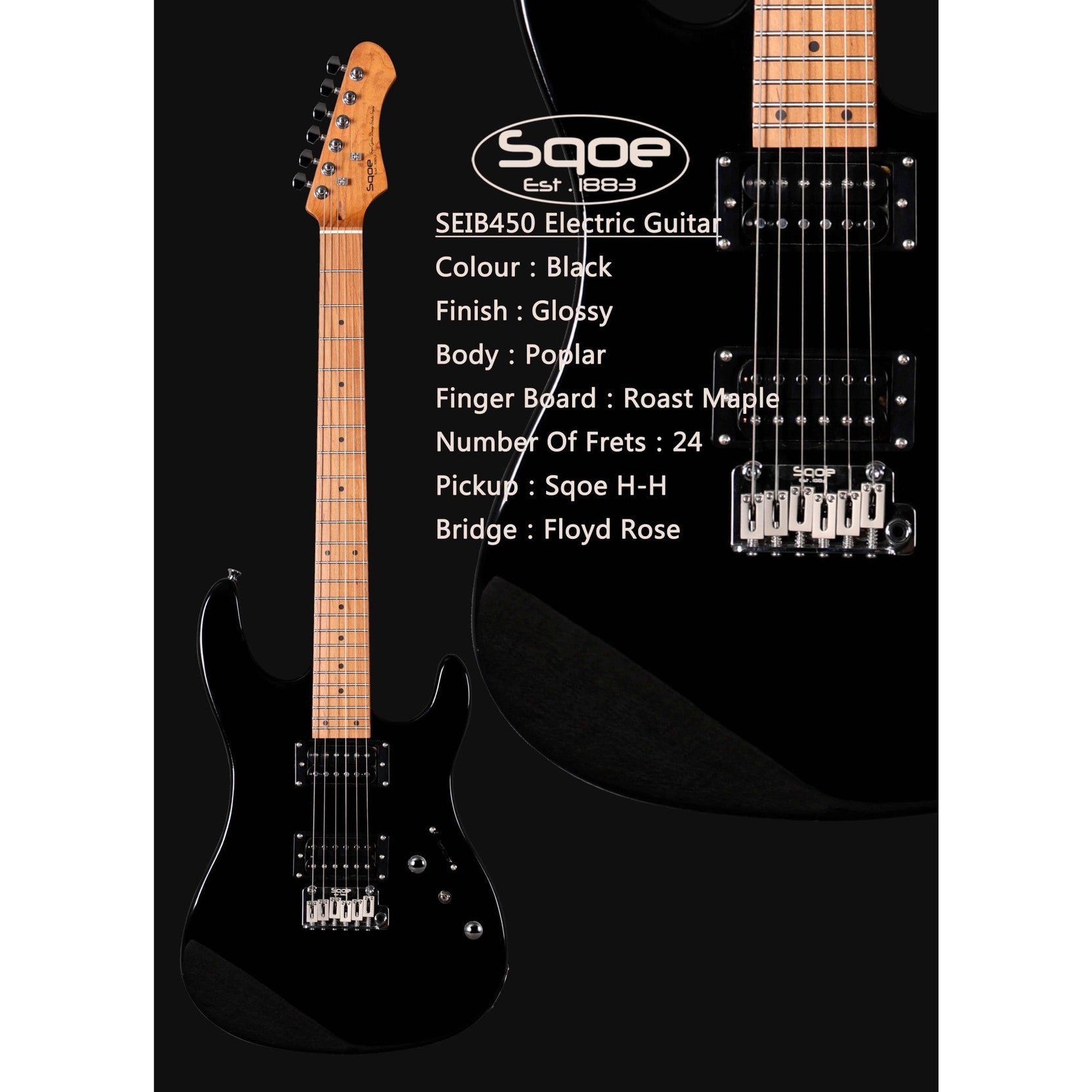 Đàn Guitar Điện Sqoe SEIB450-Mai Nguyên Music