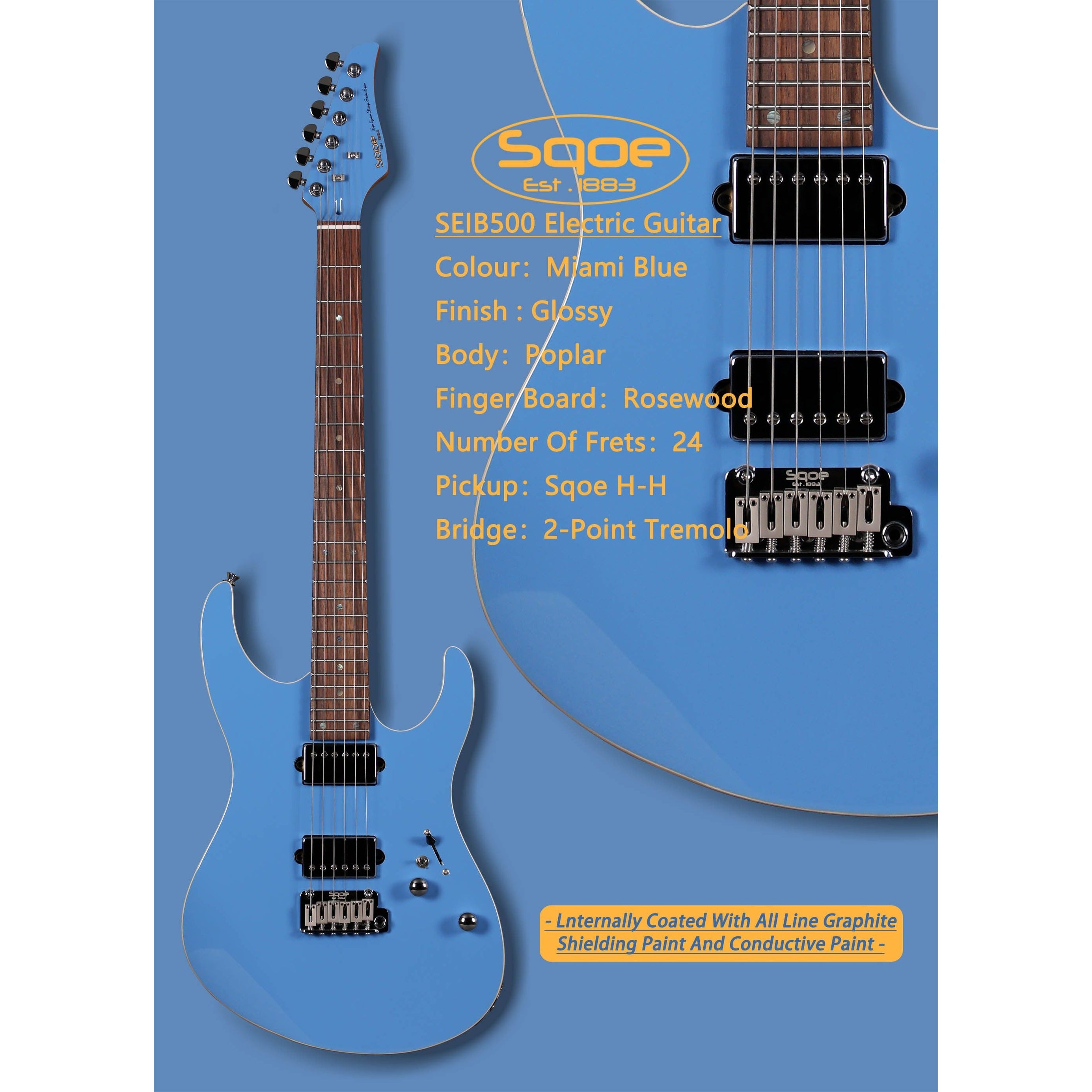 Đàn Guitar Điện Sqoe SEIB500-Mai Nguyên Music