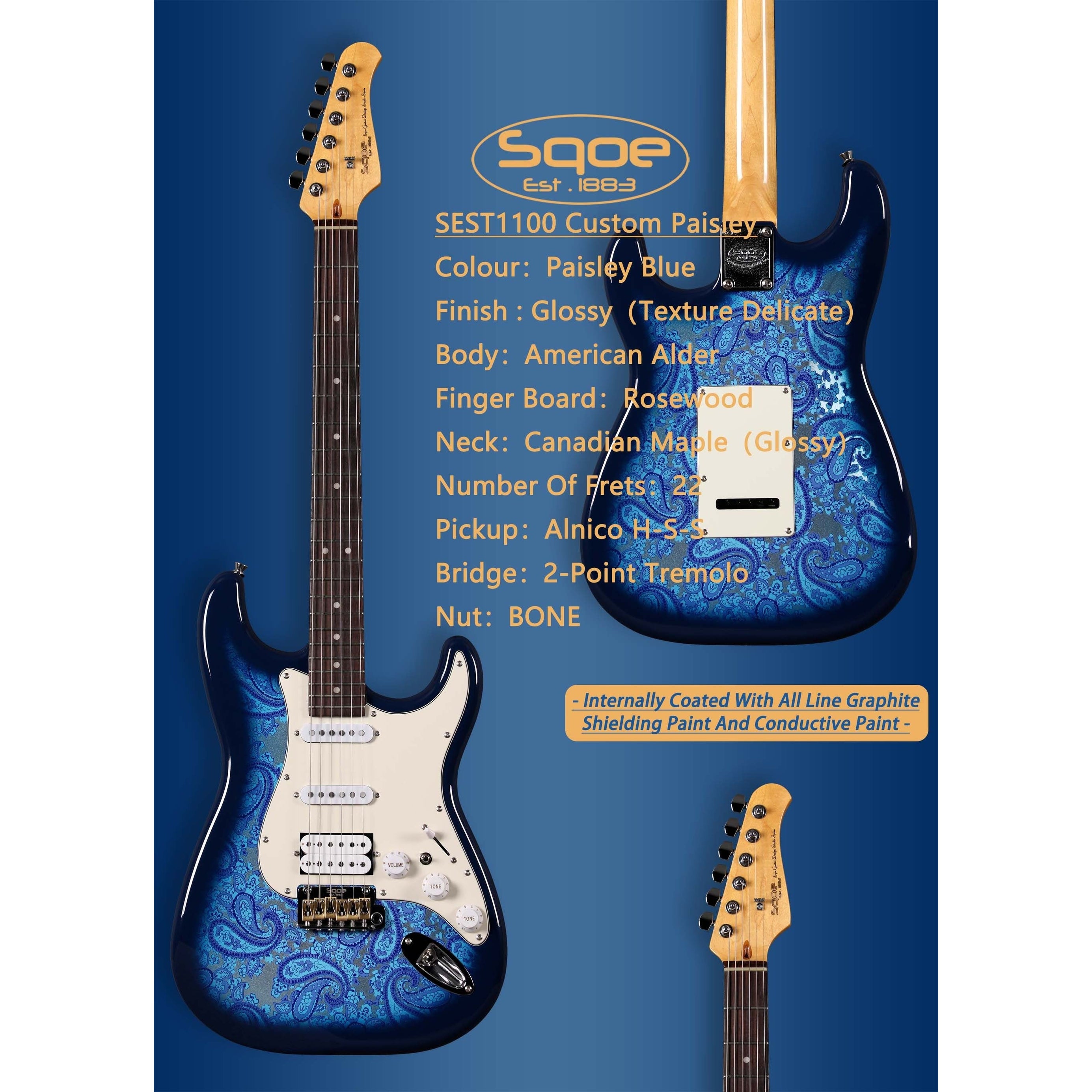 Đàn Guitar Điện Sqoe SEST1100-Mai Nguyên Music