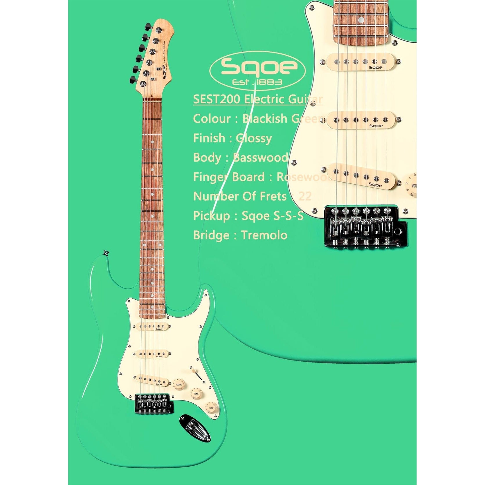 Đàn Guitar Điện Sqoe SEST200 Stratocaster-Mai Nguyên Music