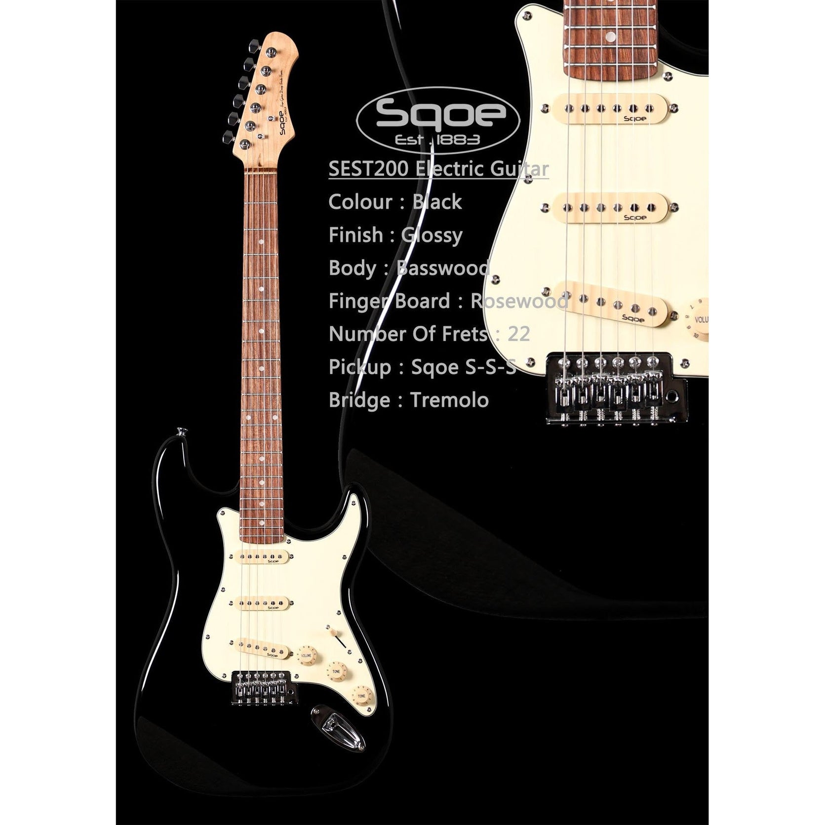Đàn Guitar Điện Sqoe SEST200 Stratocaster-Mai Nguyên Music