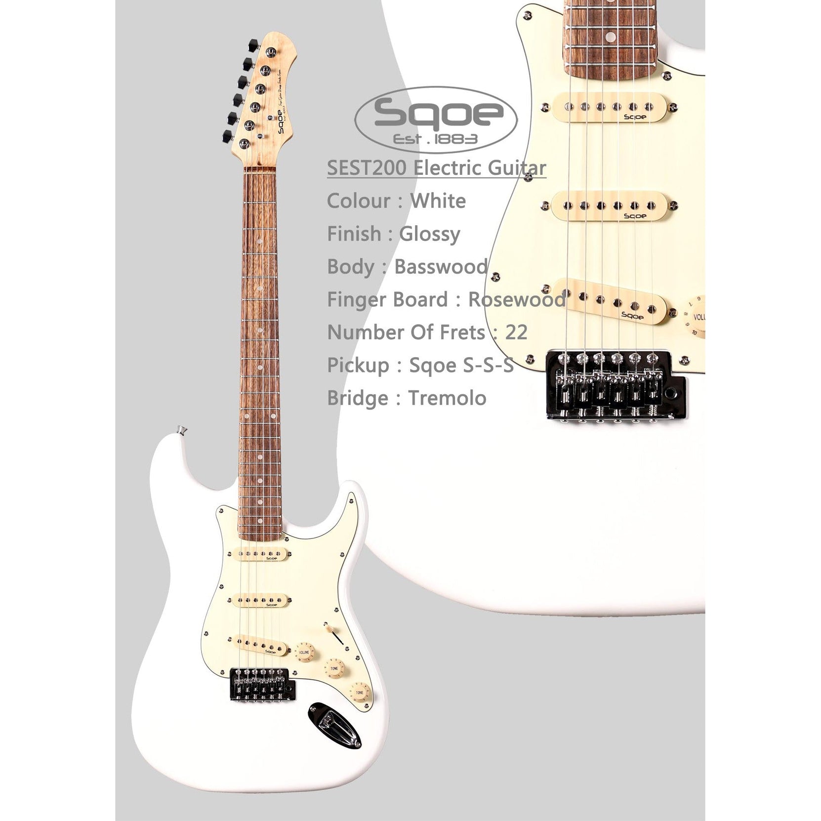 Đàn Guitar Điện Sqoe SEST200 Stratocaster-Mai Nguyên Music