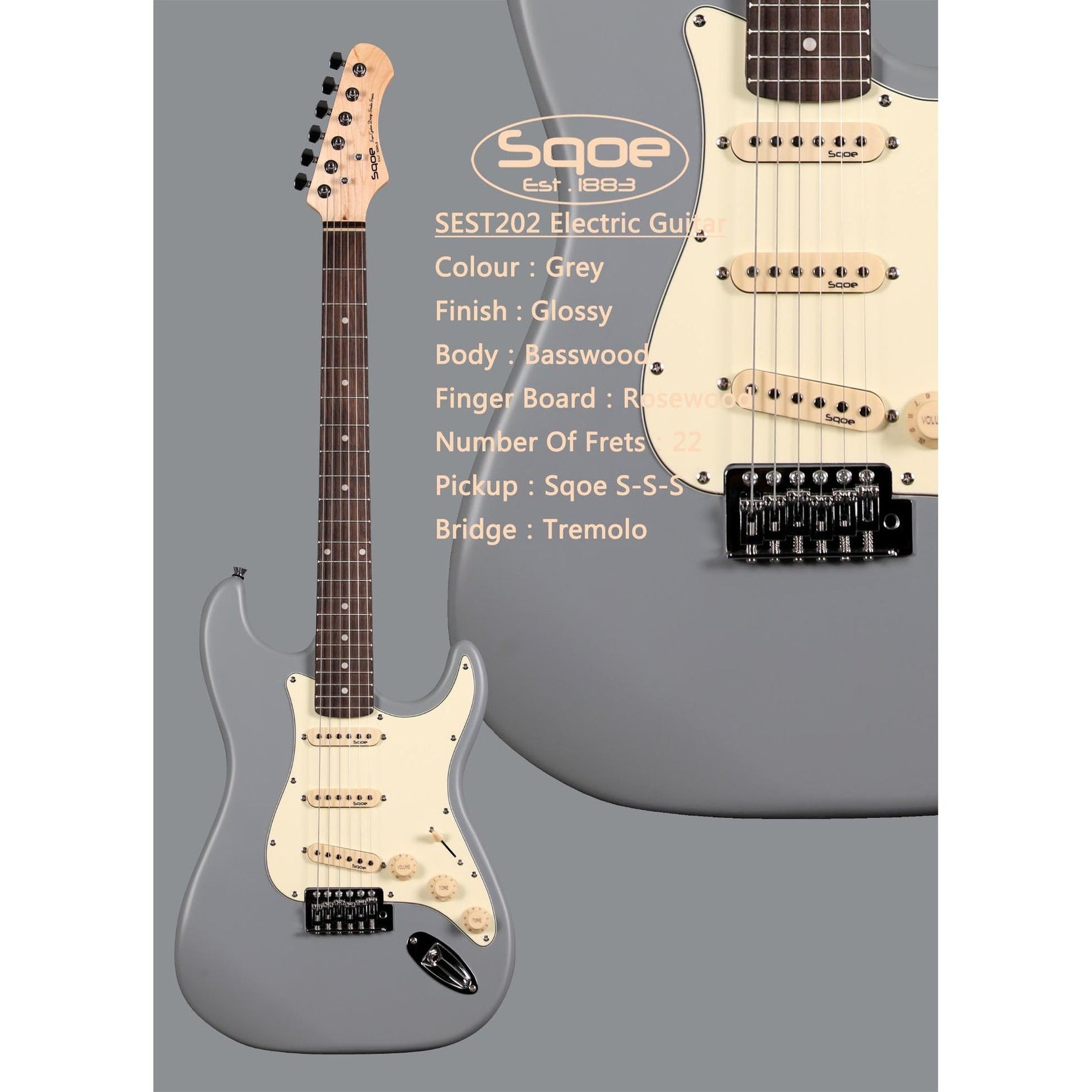 Đàn Guitar Điện Sqoe SEST200 Stratocaster-Mai Nguyên Music