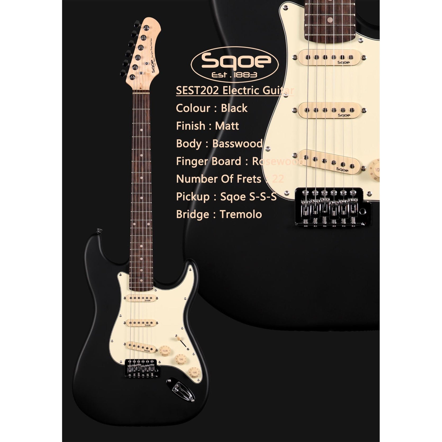 Đàn Guitar Điện Sqoe SEST202 Stratocaster-Mai Nguyên Music
