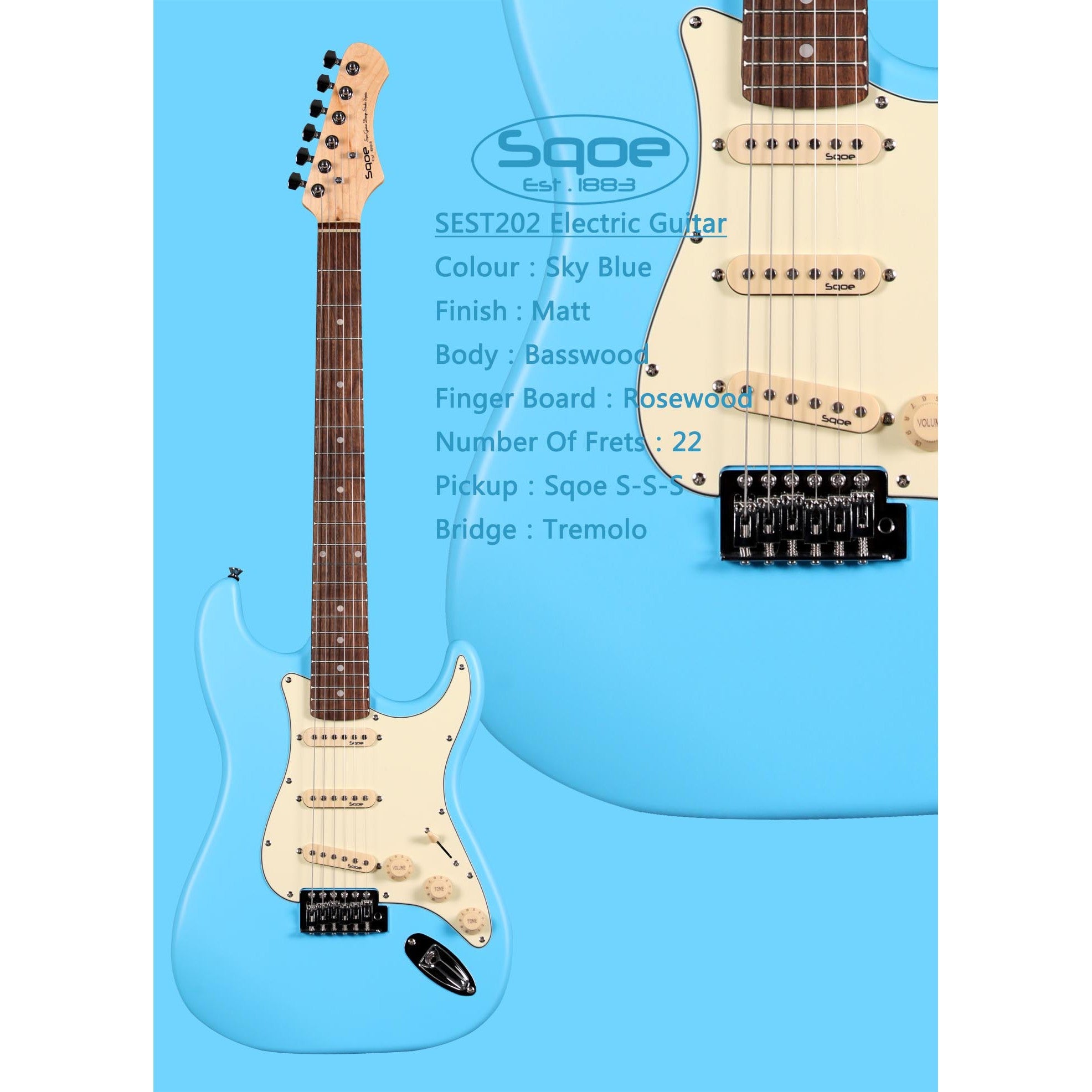 Đàn Guitar Điện Sqoe SEST202 Stratocaster-Mai Nguyên Music