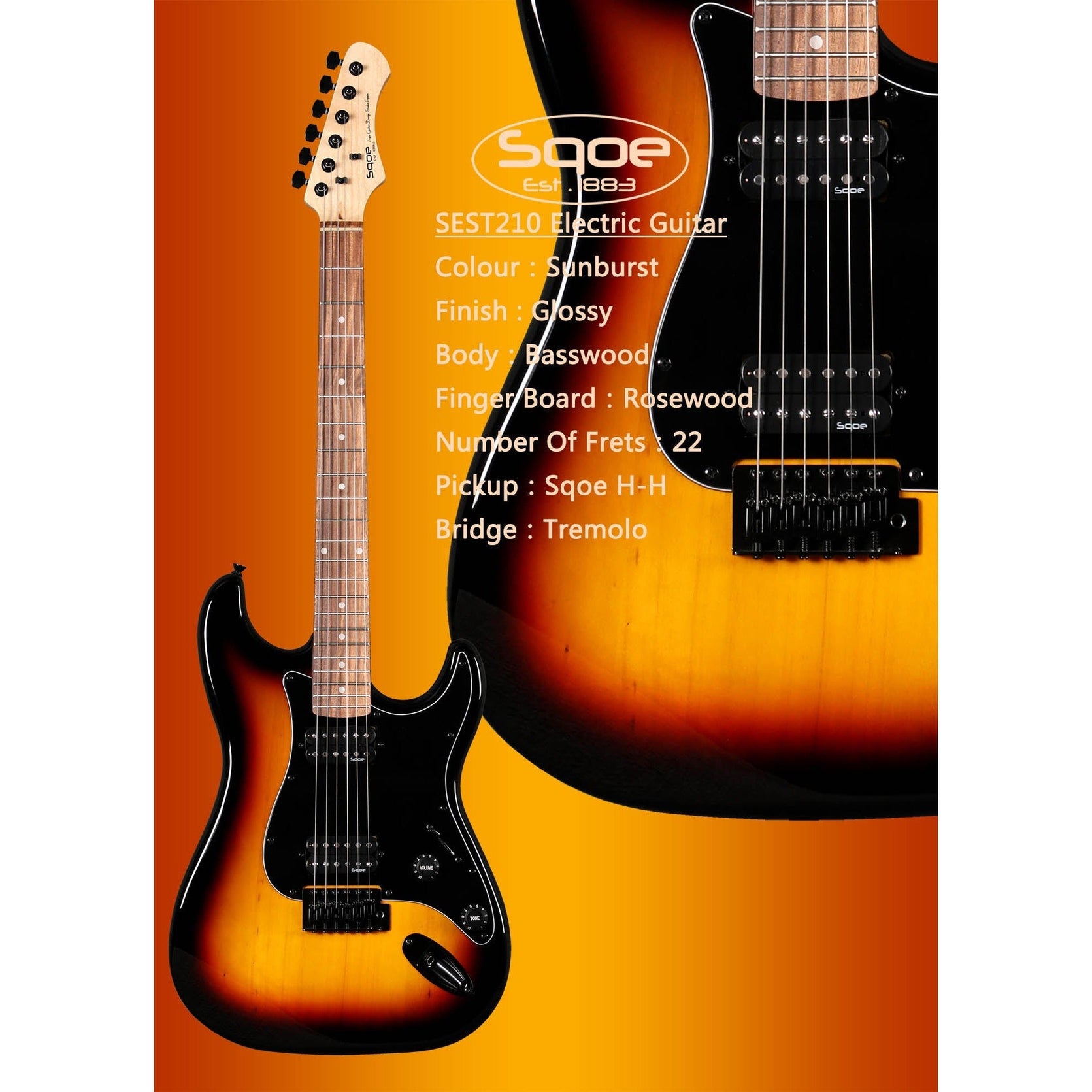 Đàn Guitar Điện Sqoe SEST210 Stratocaster-Mai Nguyên Music