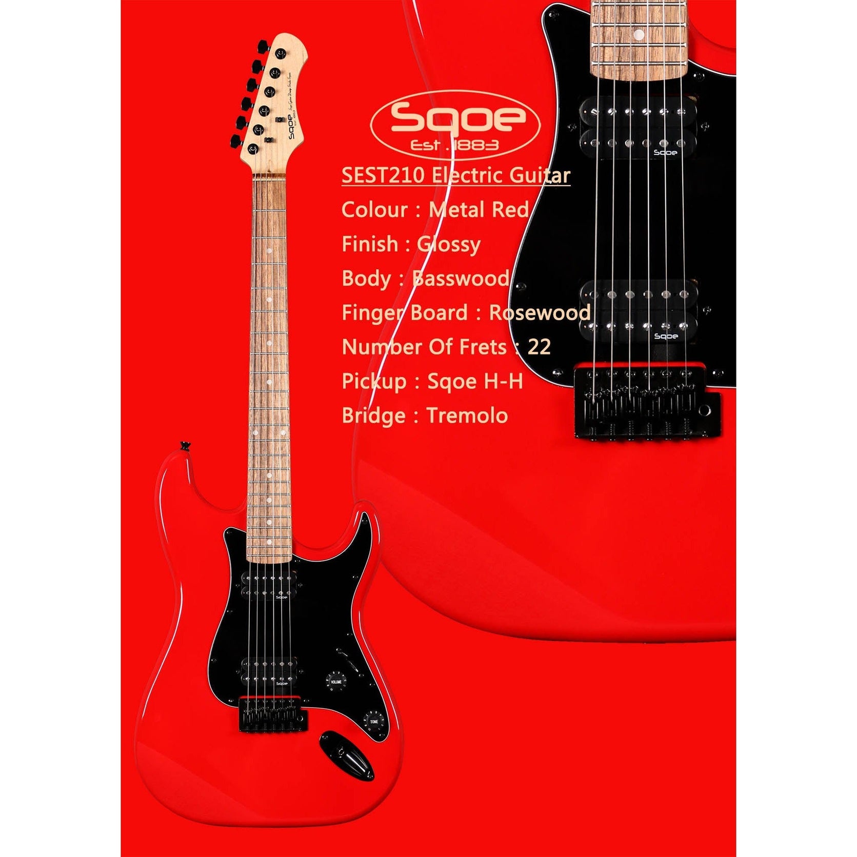 Đàn Guitar Điện Sqoe SEST210 Stratocaster-Mai Nguyên Music