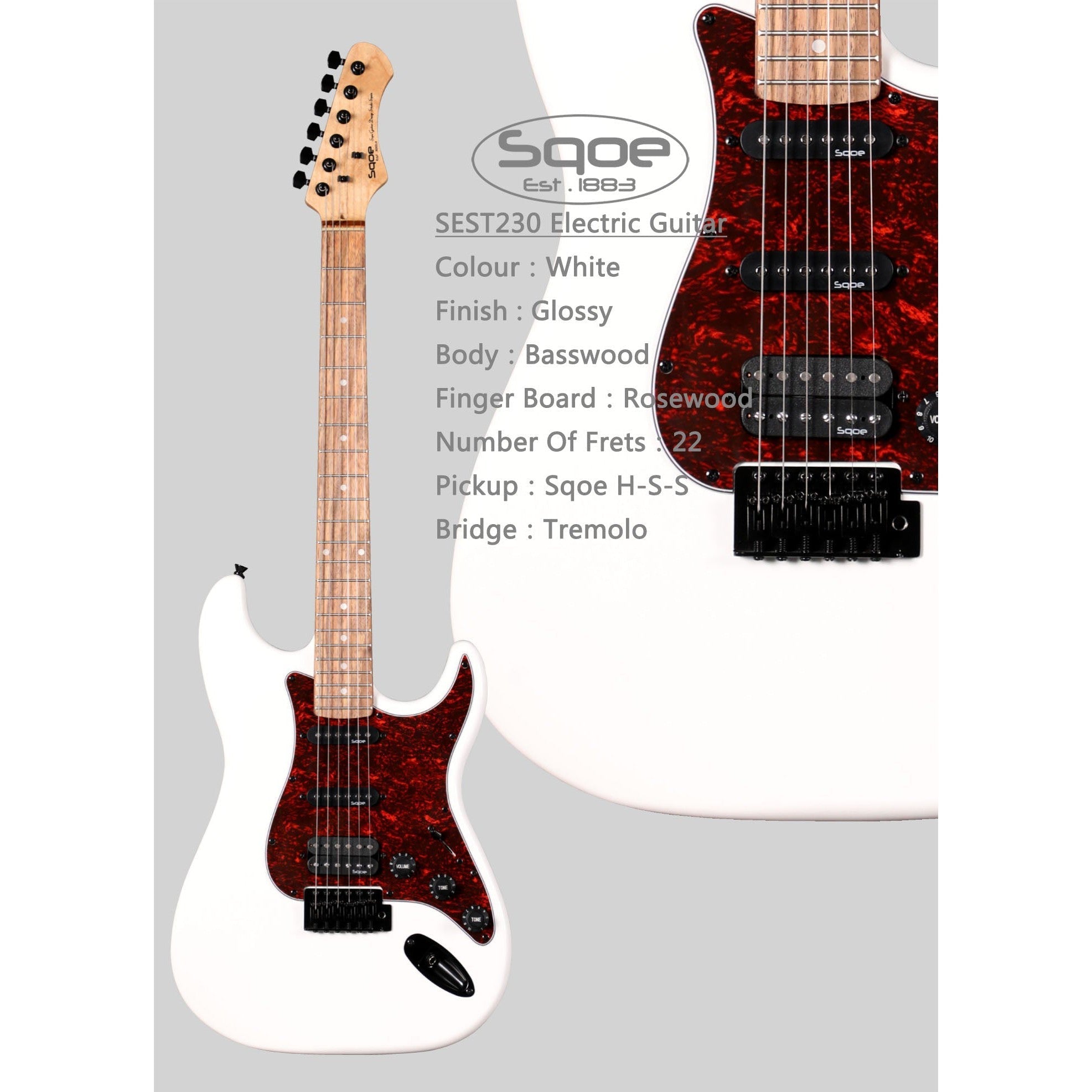 Đàn Guitar Điện Sqoe SEST230 Stratocaster-Mai Nguyên Music