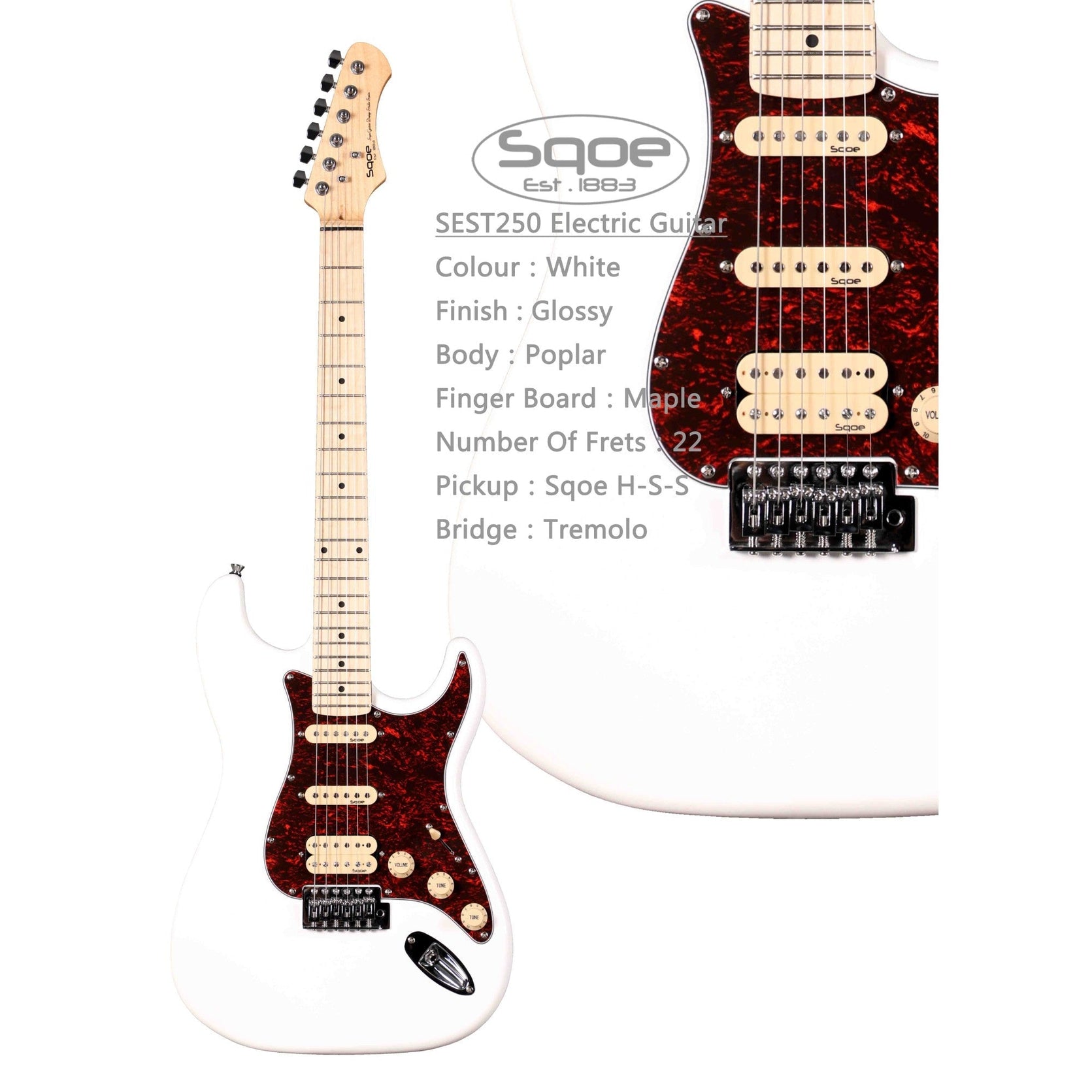 Đàn Guitar Điện Sqoe SEST250 Stratocaster-Mai Nguyên Music