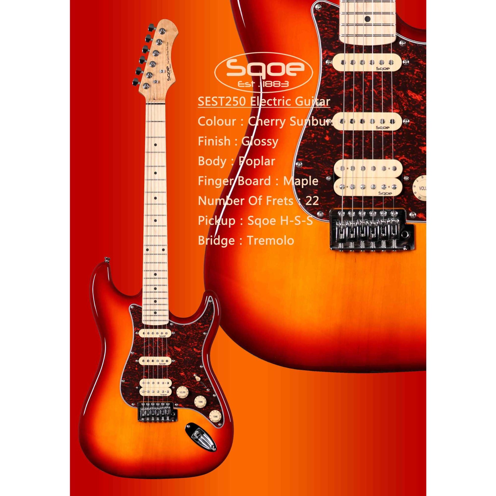 Đàn Guitar Điện Sqoe SEST250 Stratocaster-Mai Nguyên Music