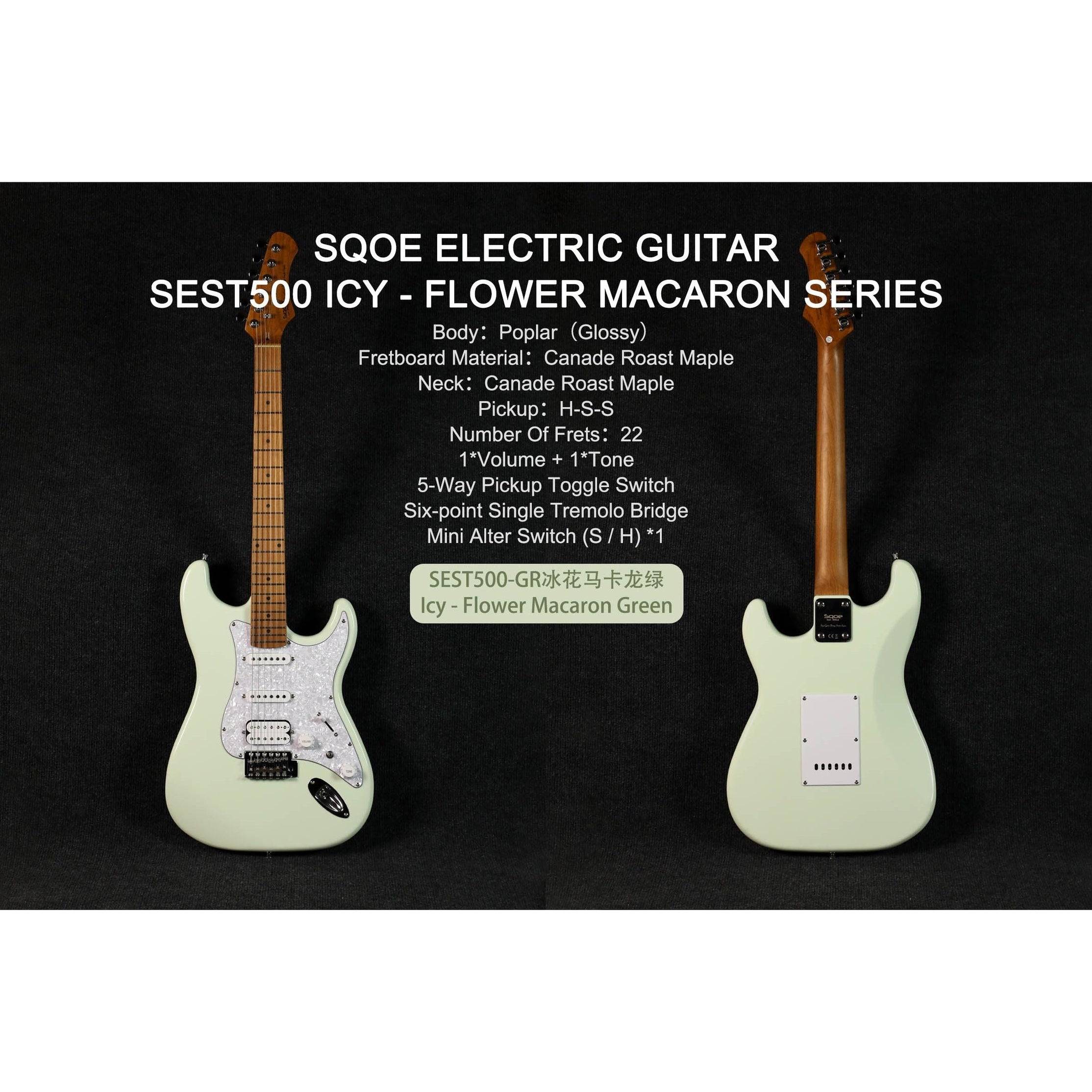 Đàn Guitar Điện Sqoe SEST500 Stratocaster-Mai Nguyên Music
