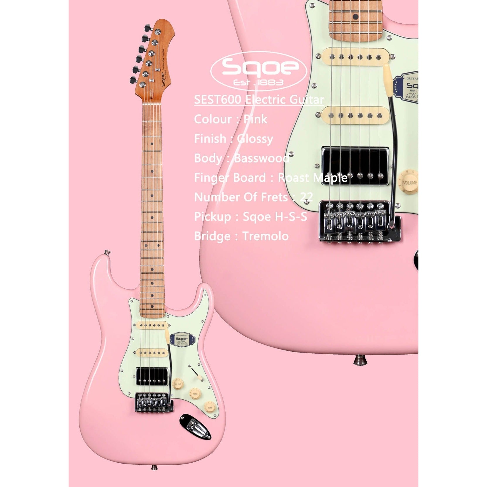 Đàn Guitar Điện Sqoe SEST600 Stratocaster-Mai Nguyên Music
