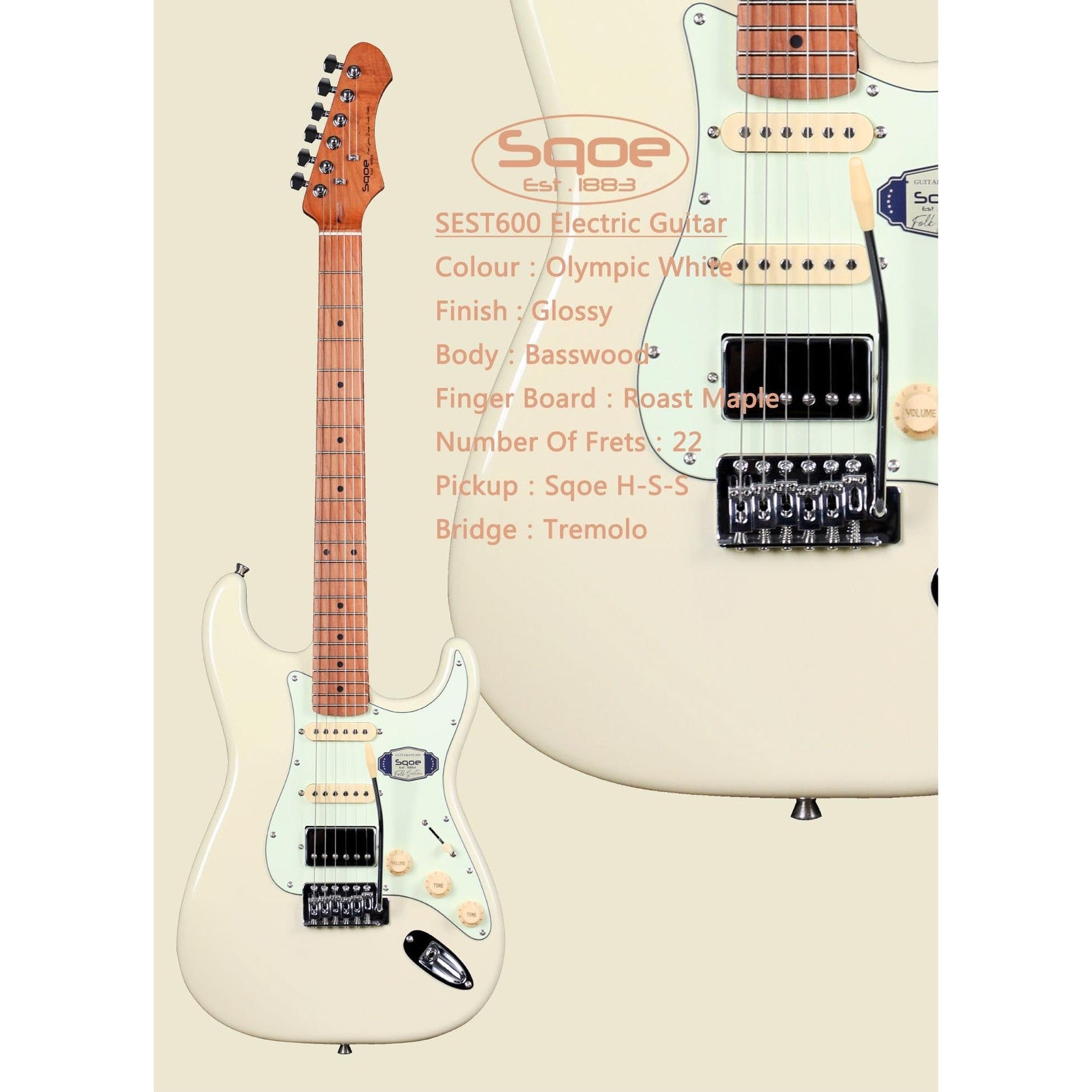Đàn Guitar Điện Sqoe SEST600 Stratocaster-Mai Nguyên Music