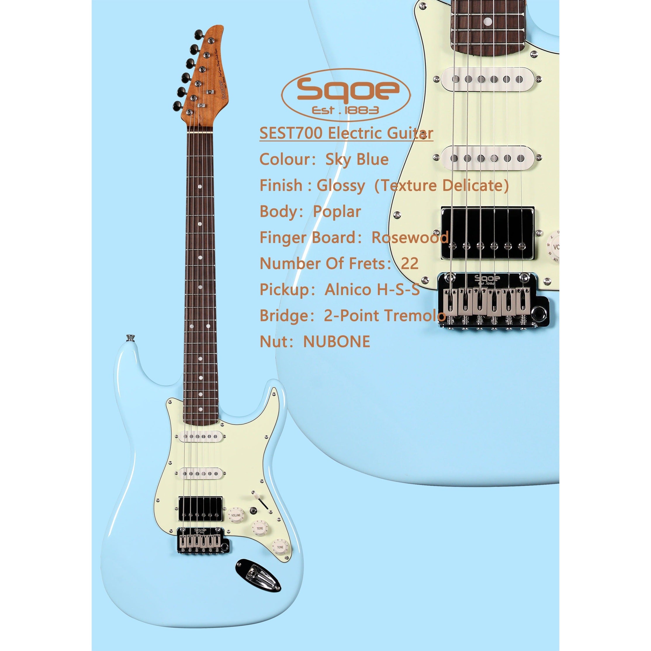 Đàn Guitar Điện Sqoe SEST700-Mai Nguyên Music