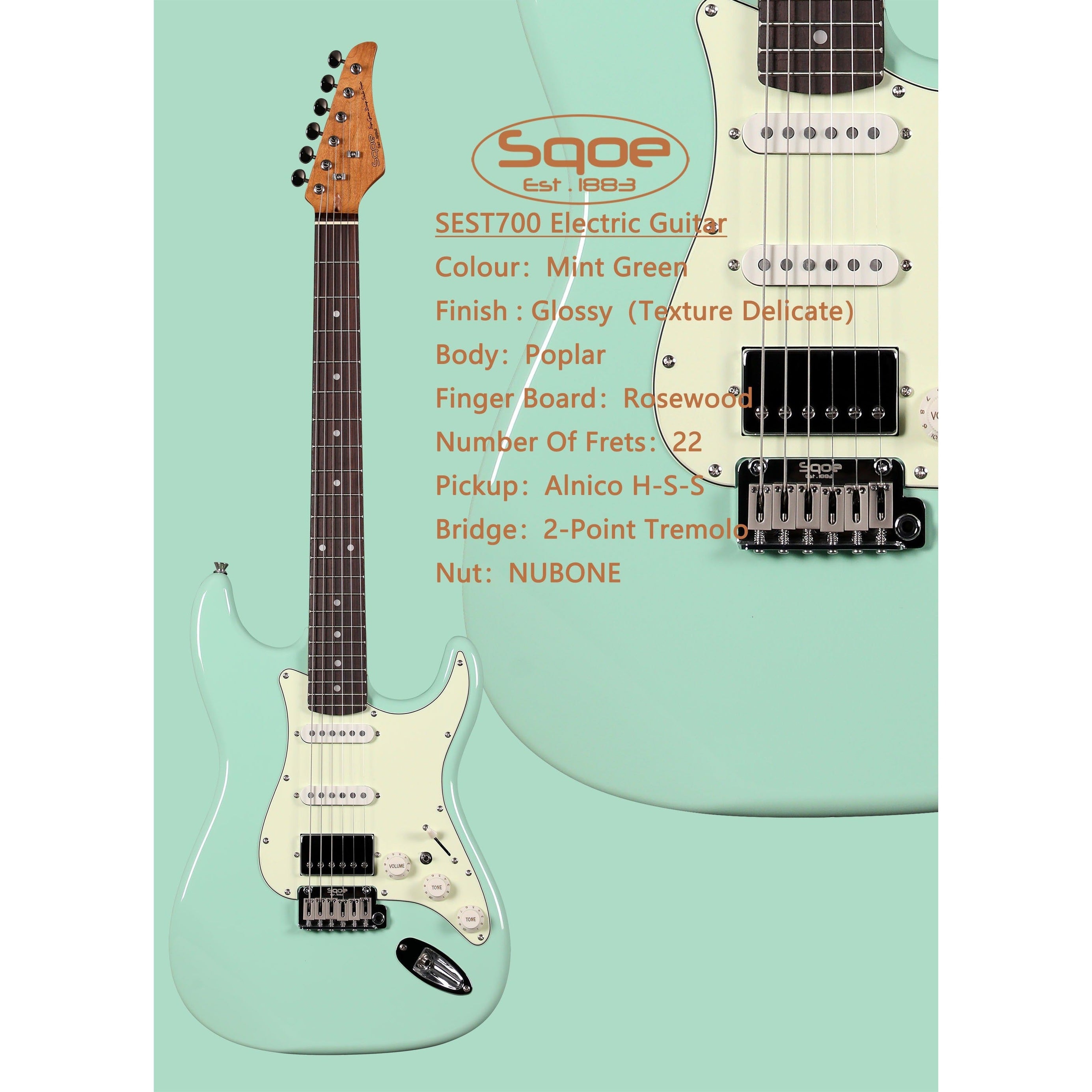 Đàn Guitar Điện Sqoe SEST700-Mai Nguyên Music